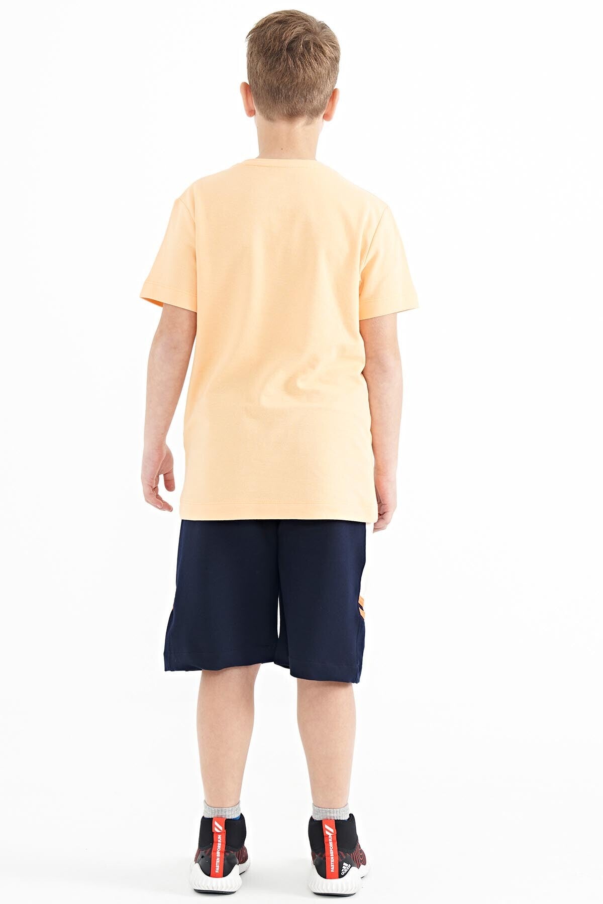 Indigo Embroidered Pattern Laced Standard Fit Boys Shorts - 11124
