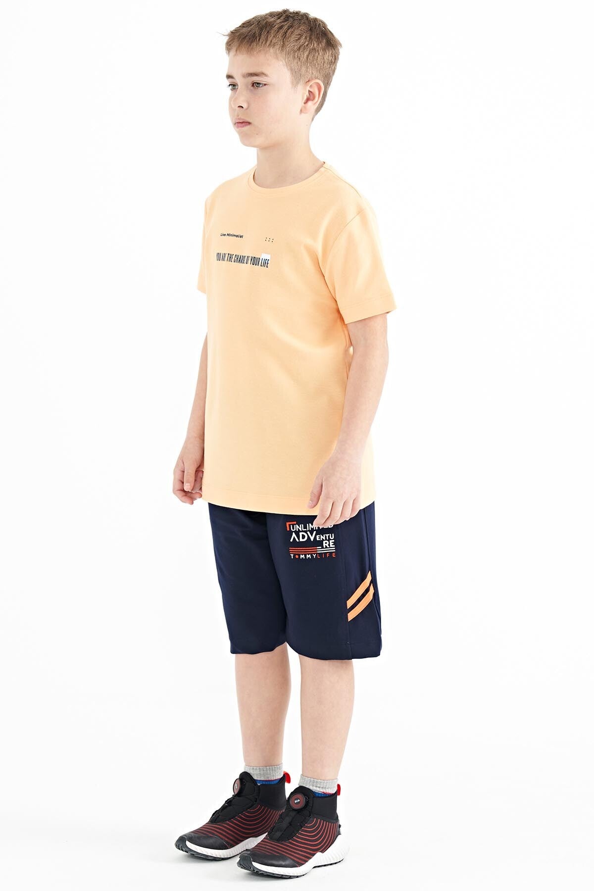 Indigo Embroidered Pattern Laced Standard Fit Boys Shorts - 11124