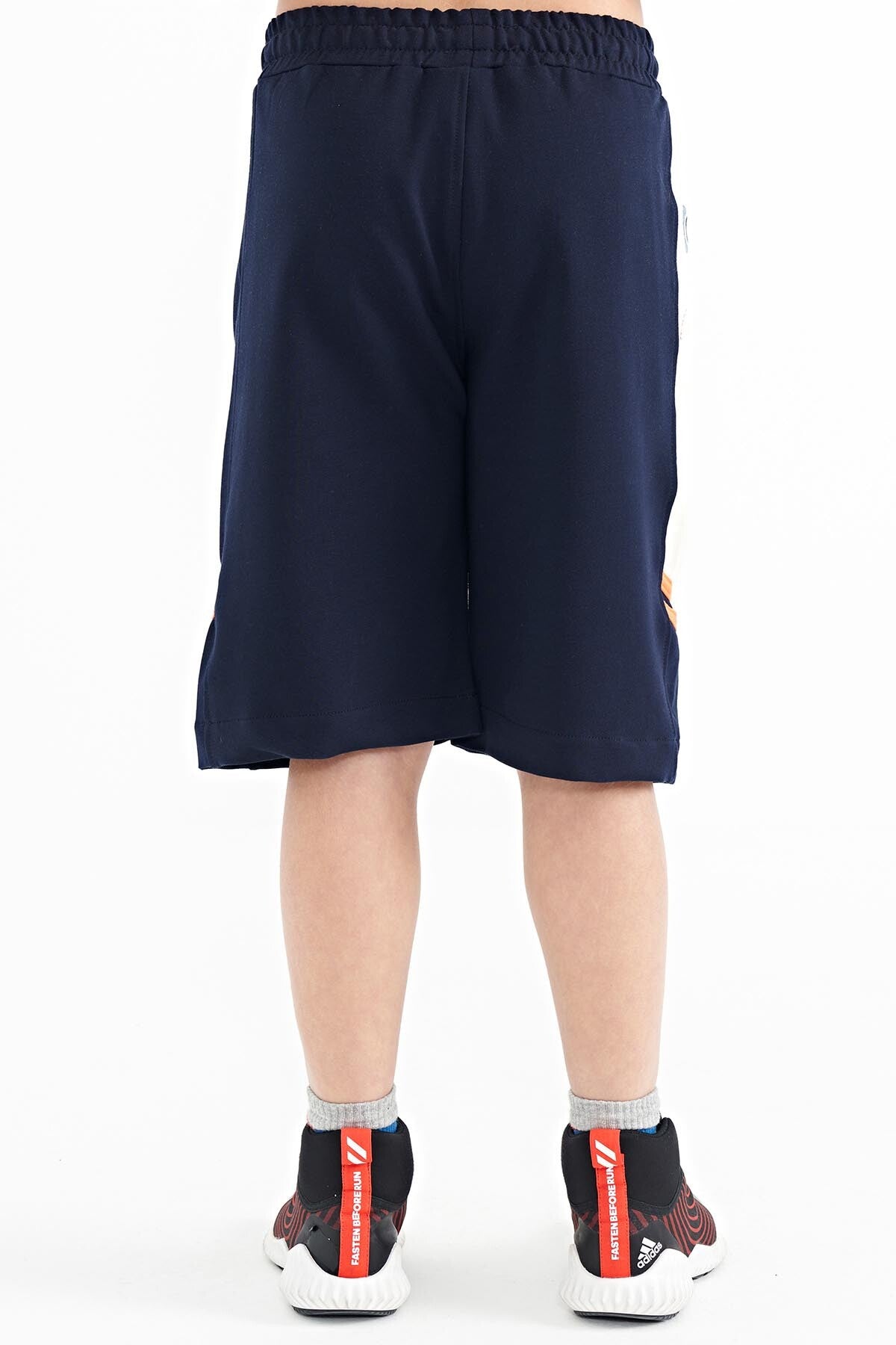 Indigo Embroidered Pattern Laced Standard Fit Boys Shorts - 11124