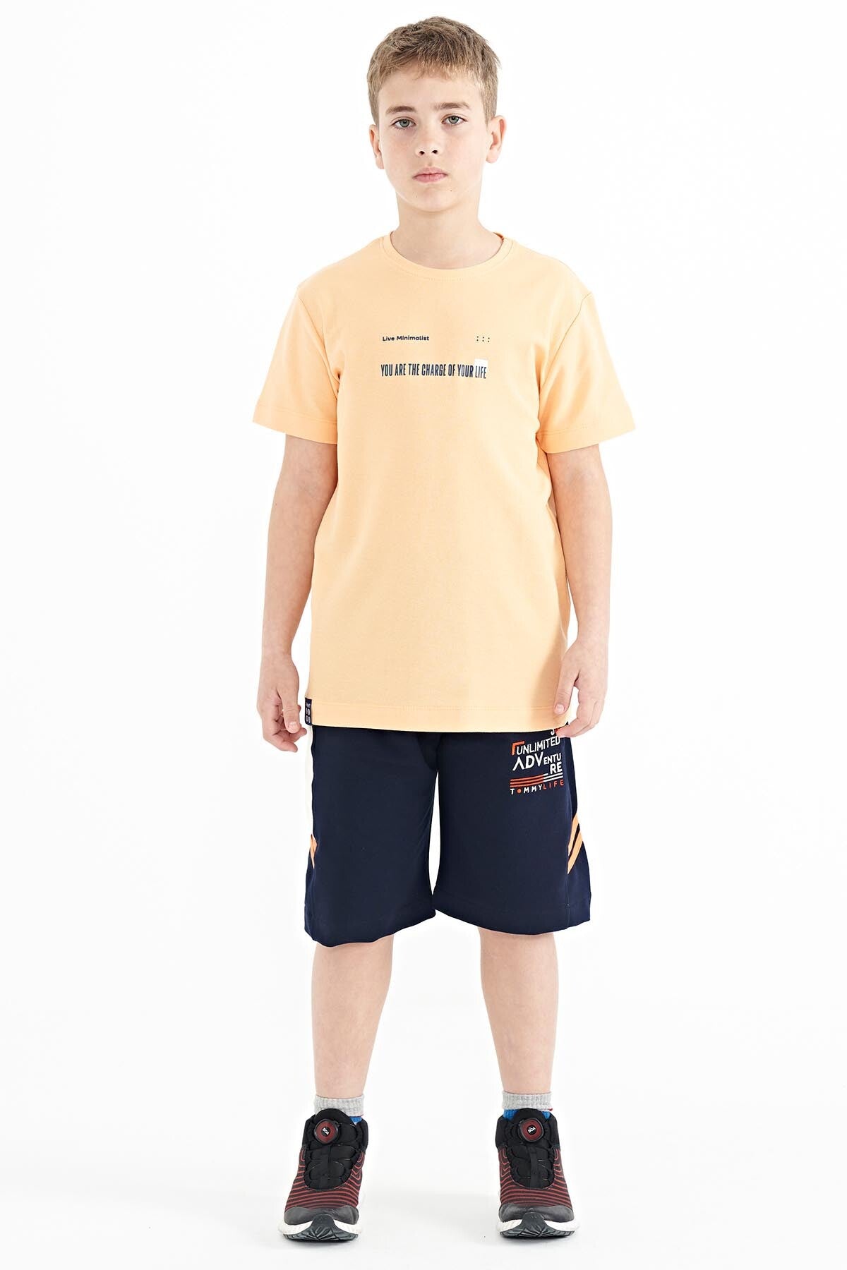 Indigo Embroidered Pattern Laced Standard Fit Boys Shorts - 11124