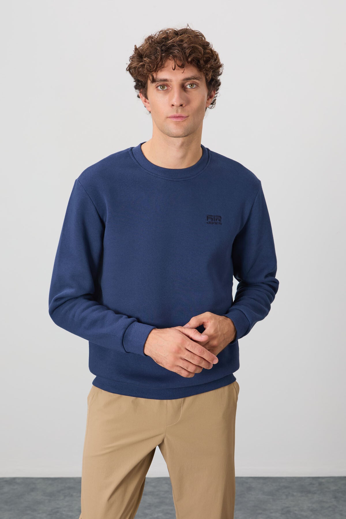 Omar Indigo Sherpa Lined Men's Sweatshirt - 88137
