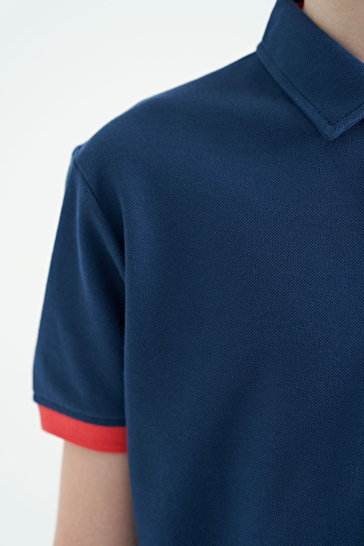 Indigo Front Pocket Detailed Print Standard Fit Polo Collar Boys T-Shirt - 11102