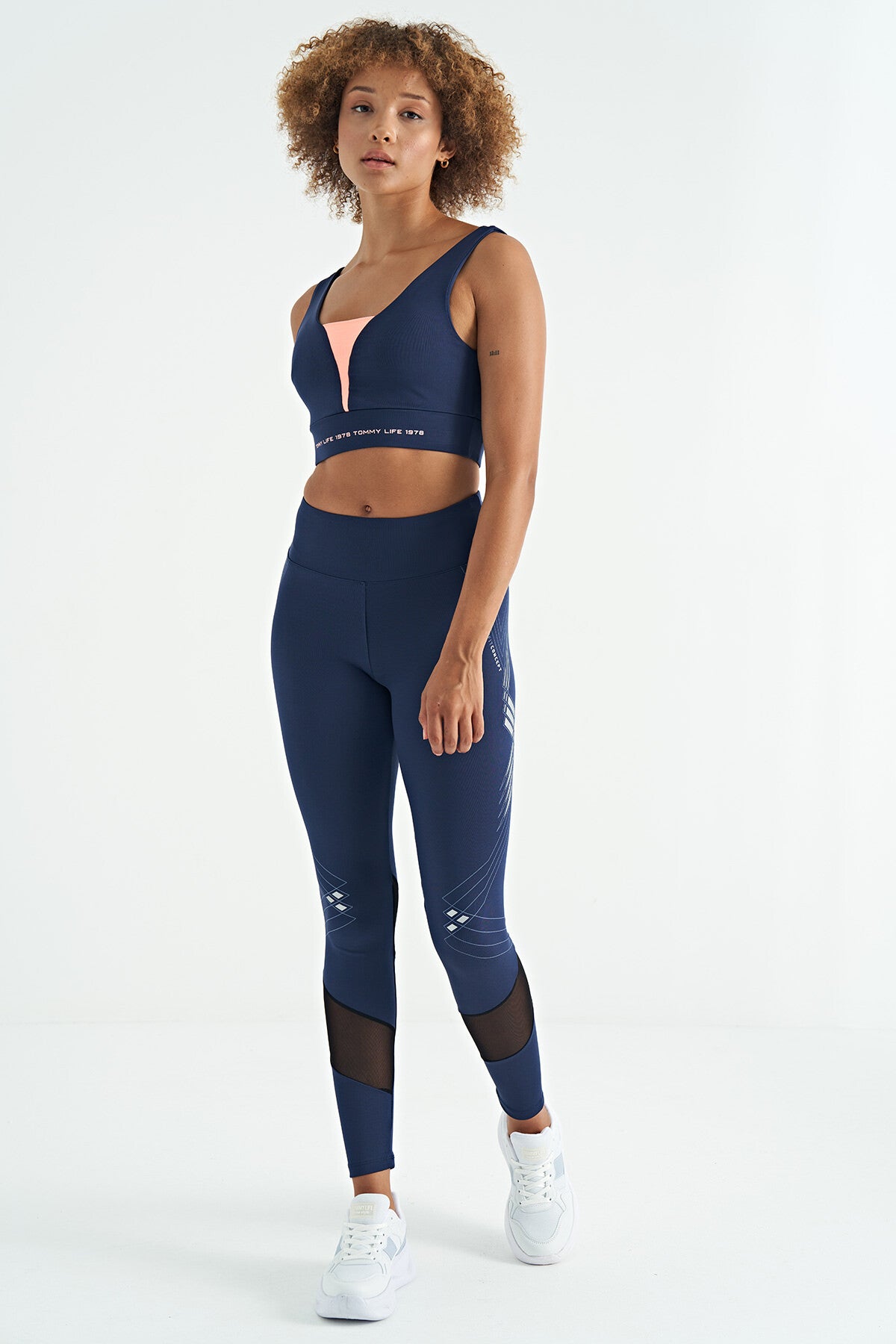 Indigo Print Color Block Slim Fit Scuba Fabric Women's Bustier - 97271