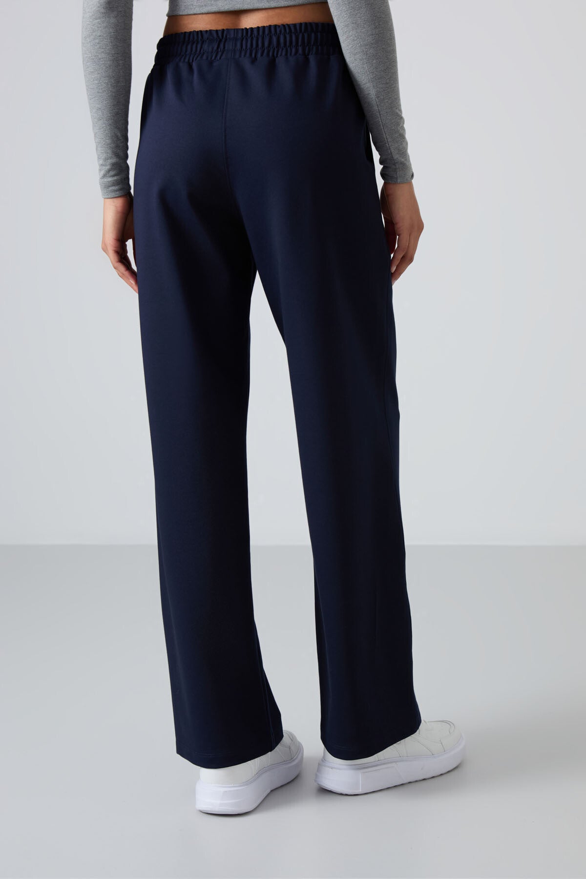 Indigo High Waist Comfort Fit Wide Leg Women's Tracksuit Bottom - 94567
