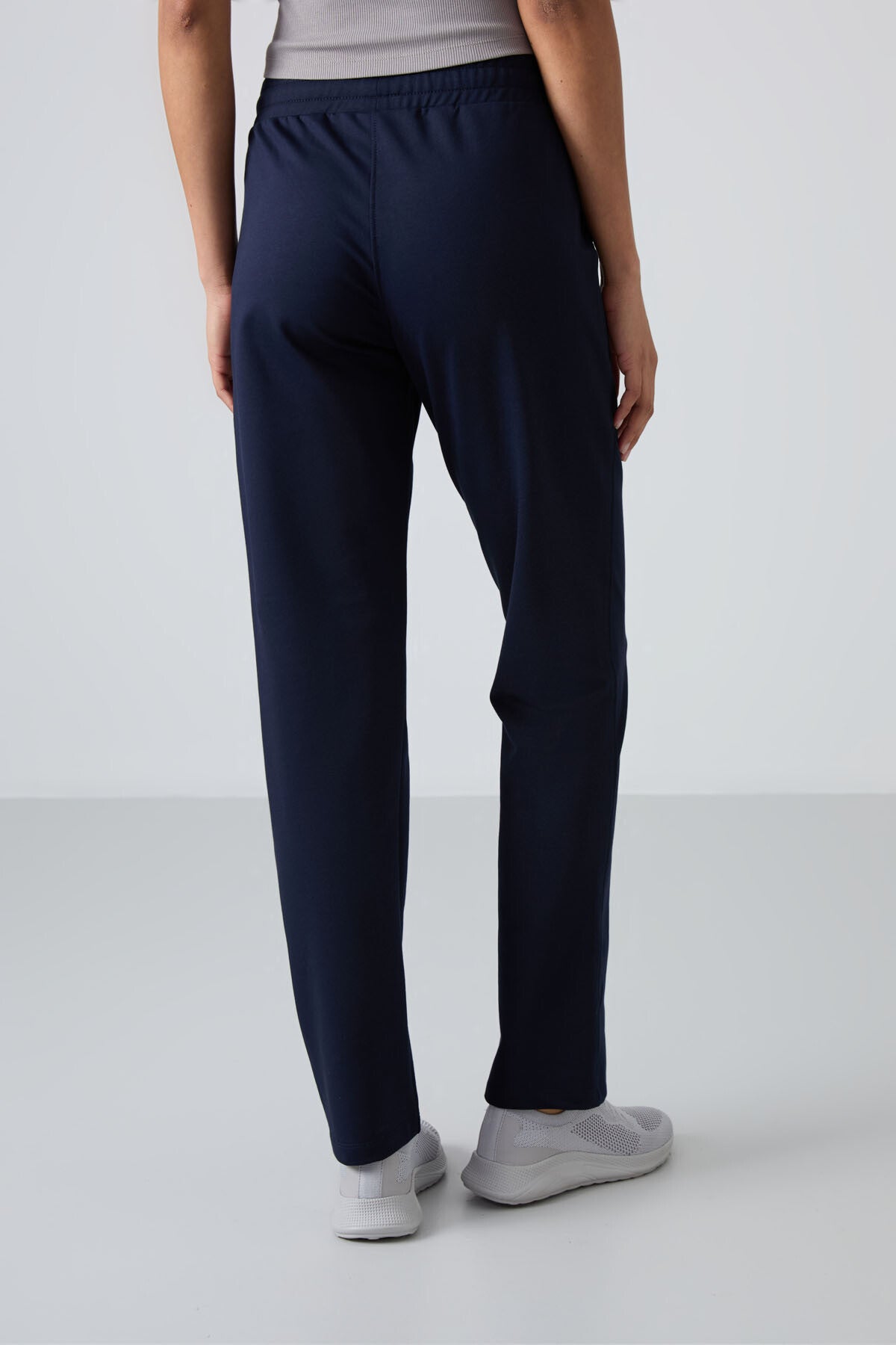 Indigo High Waist Elastic Comfort Fit Classic Leg Women's Tracksuit Bottom - 94584