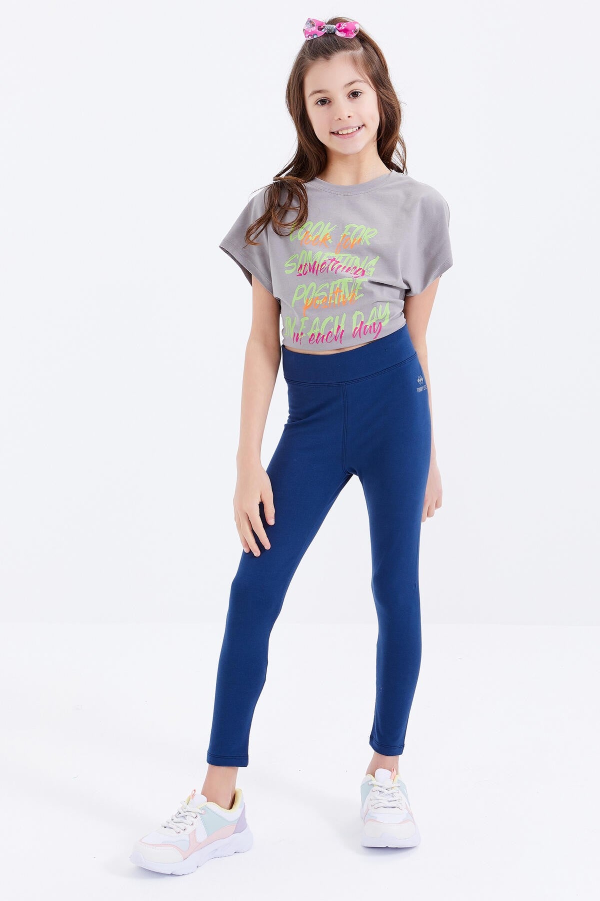 Indigo High Waist Slim Leg Girls' Tights - 75047