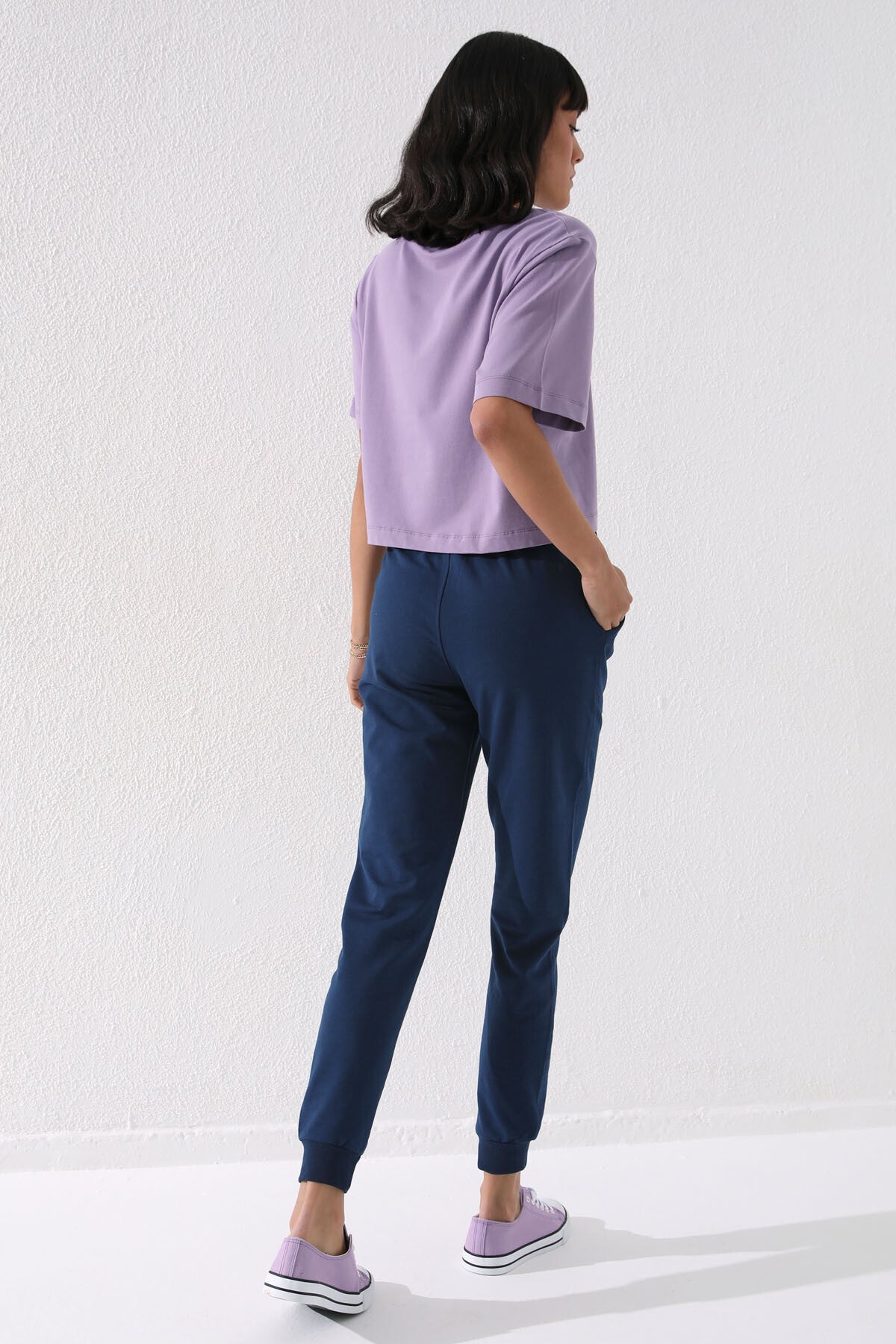 Indigo high-waisted jogger comfy form women Tracksuit
