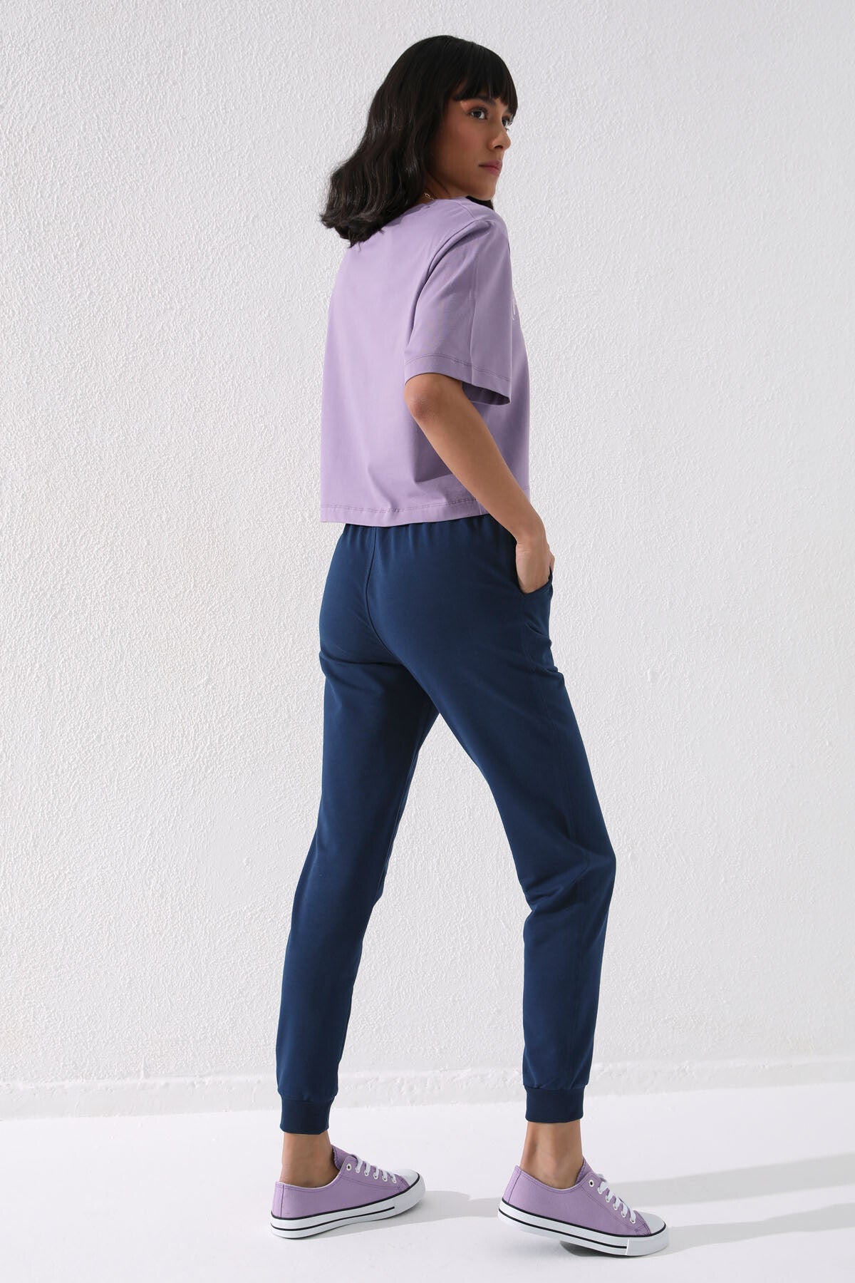 Indigo high-waisted jogger comfy form women Tracksuit