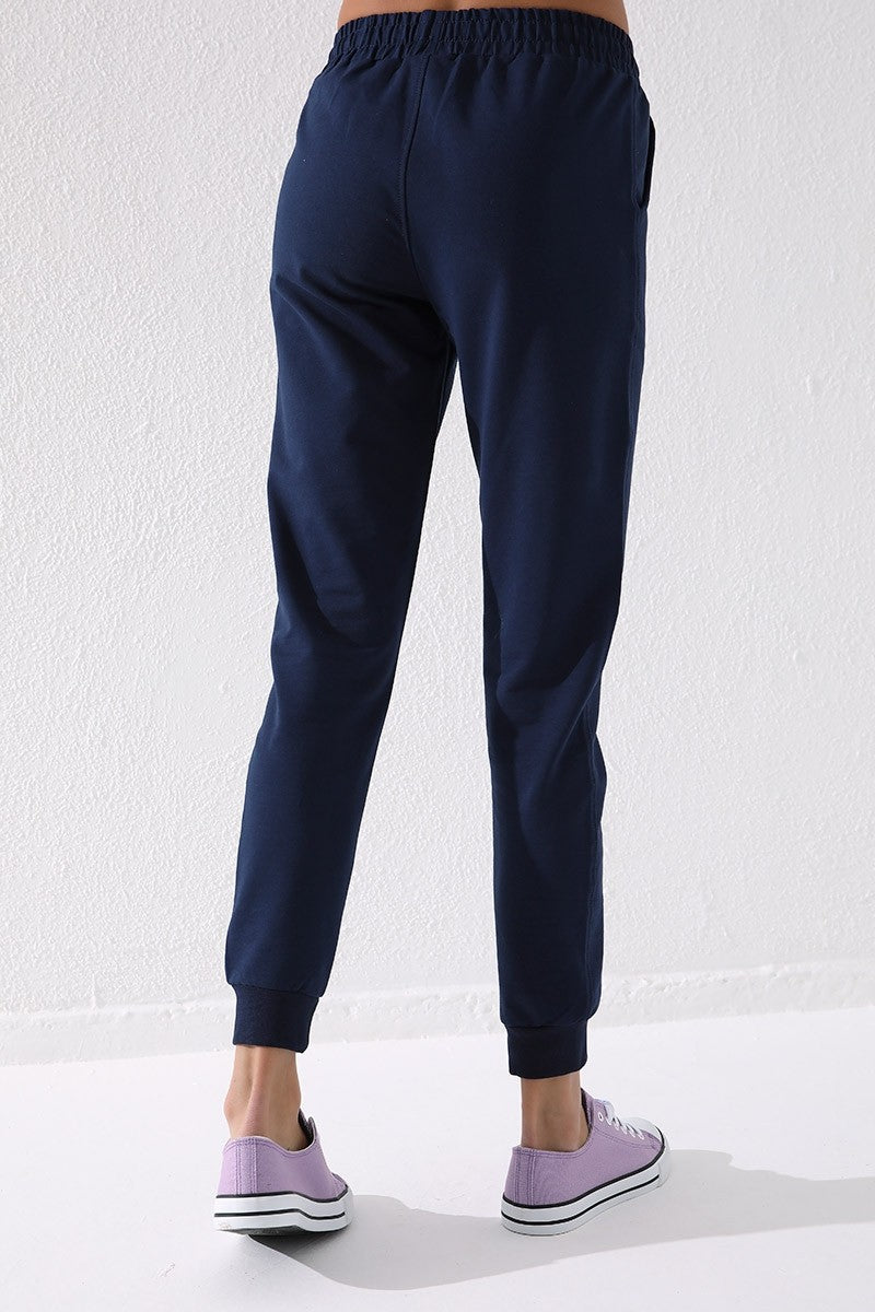 Indigo high-waisted jogger comfy tracksuit bottoms