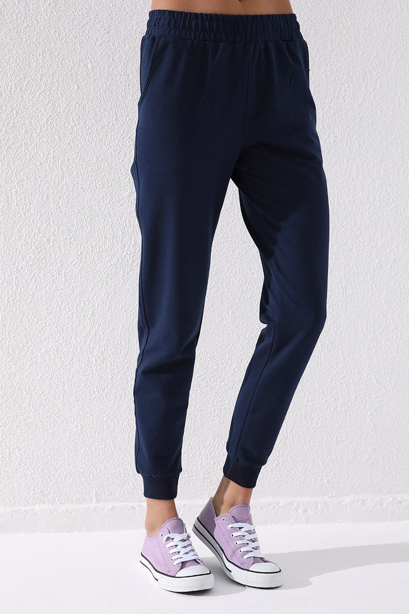 Indigo high-waisted jogger comfy tracksuit bottoms