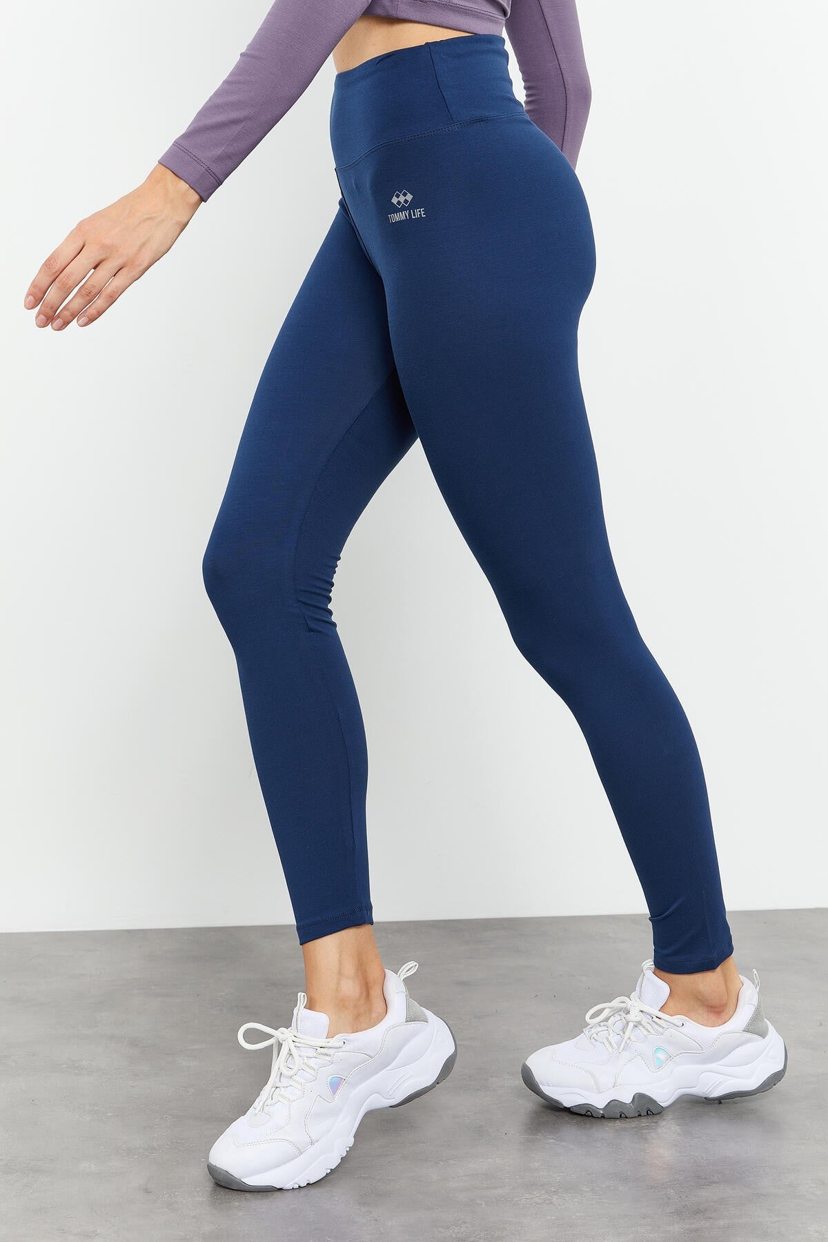 Indigo High Waist Wrap-up Slim Fit Tapered Leg Women's Tights - 94011