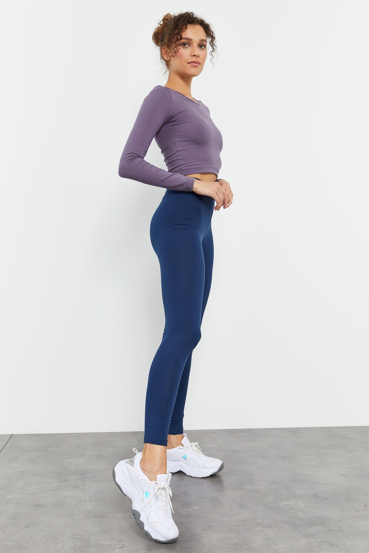 Indigo High Waist Wrap-up Slim Fit Tapered Leg Women's Tights - 94011