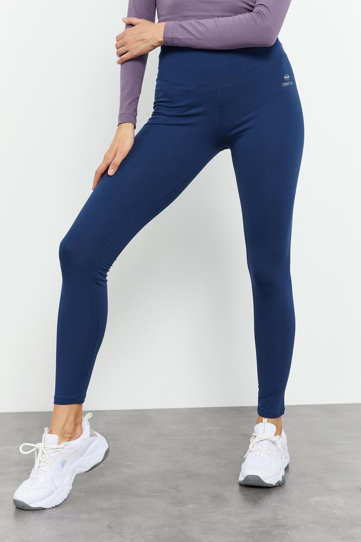 Indigo High Waist Wrap-up Slim Fit Tapered Leg Women's Tights - 94011