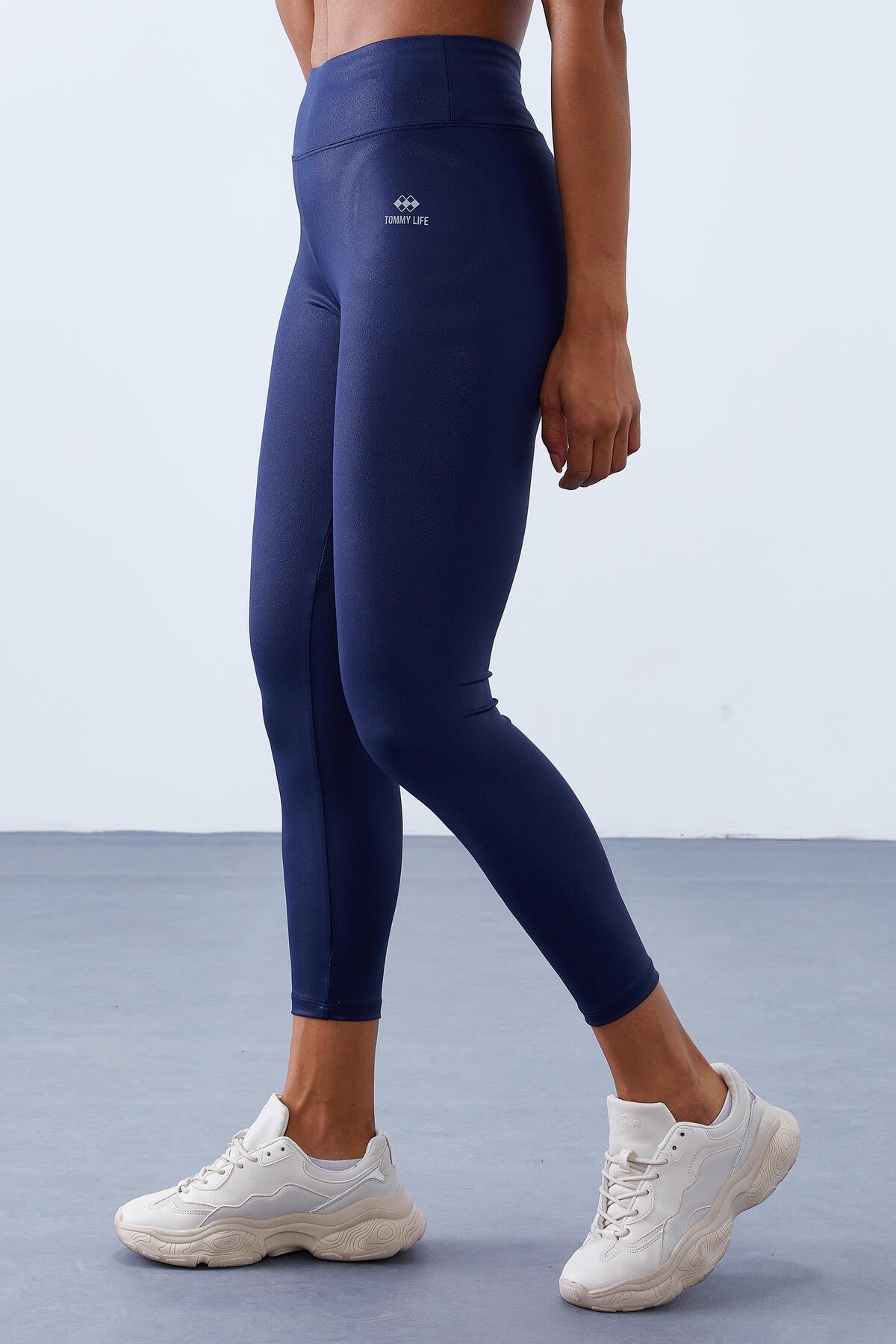 Indigo High-Waisted Shaping Back Detailed Slim Fit Bustier Women's Tights Set - 95281