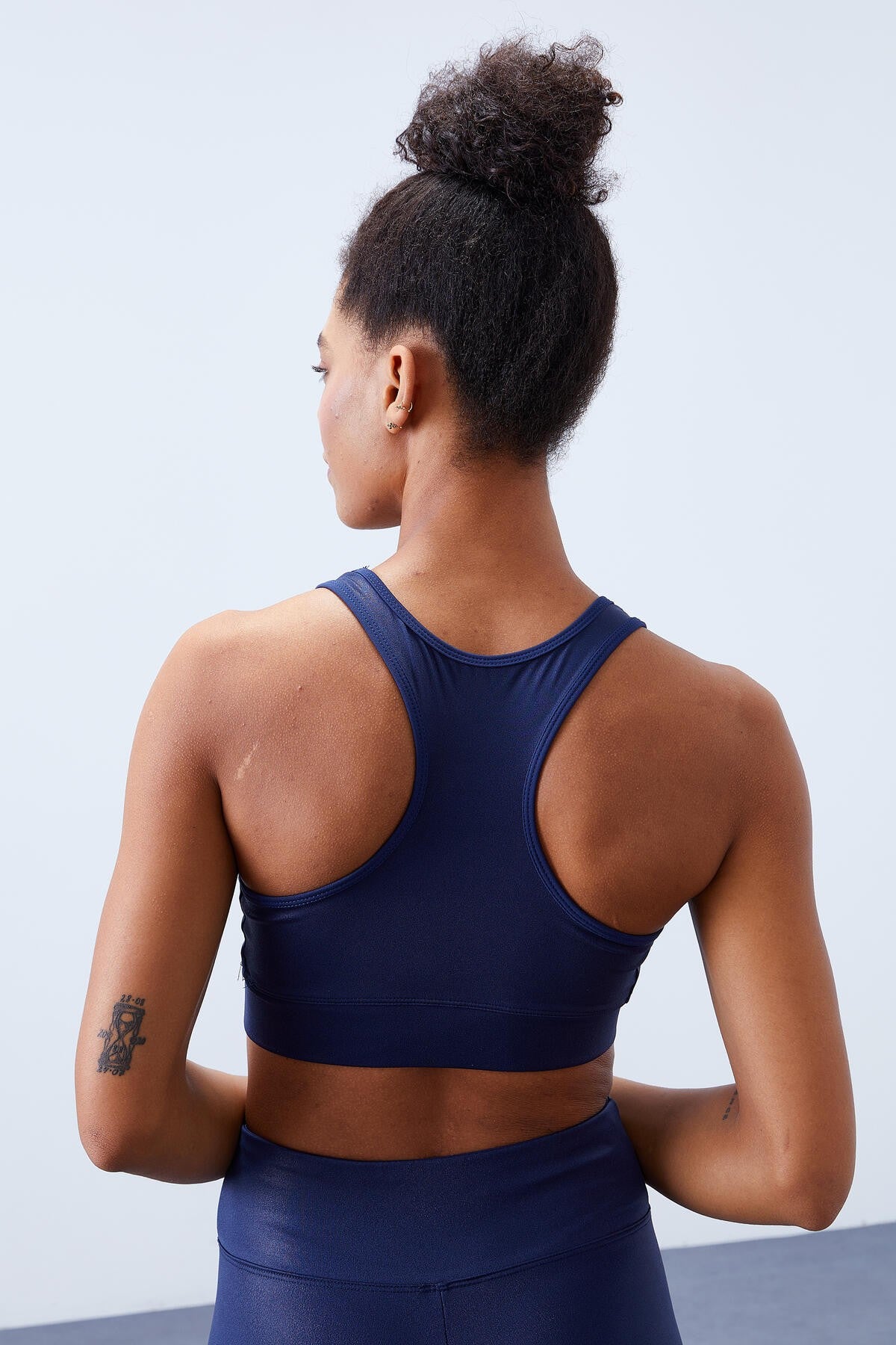 Indigo High-Waisted Shaping Back Detailed Slim Fit Bustier Women's Tights Set - 95281