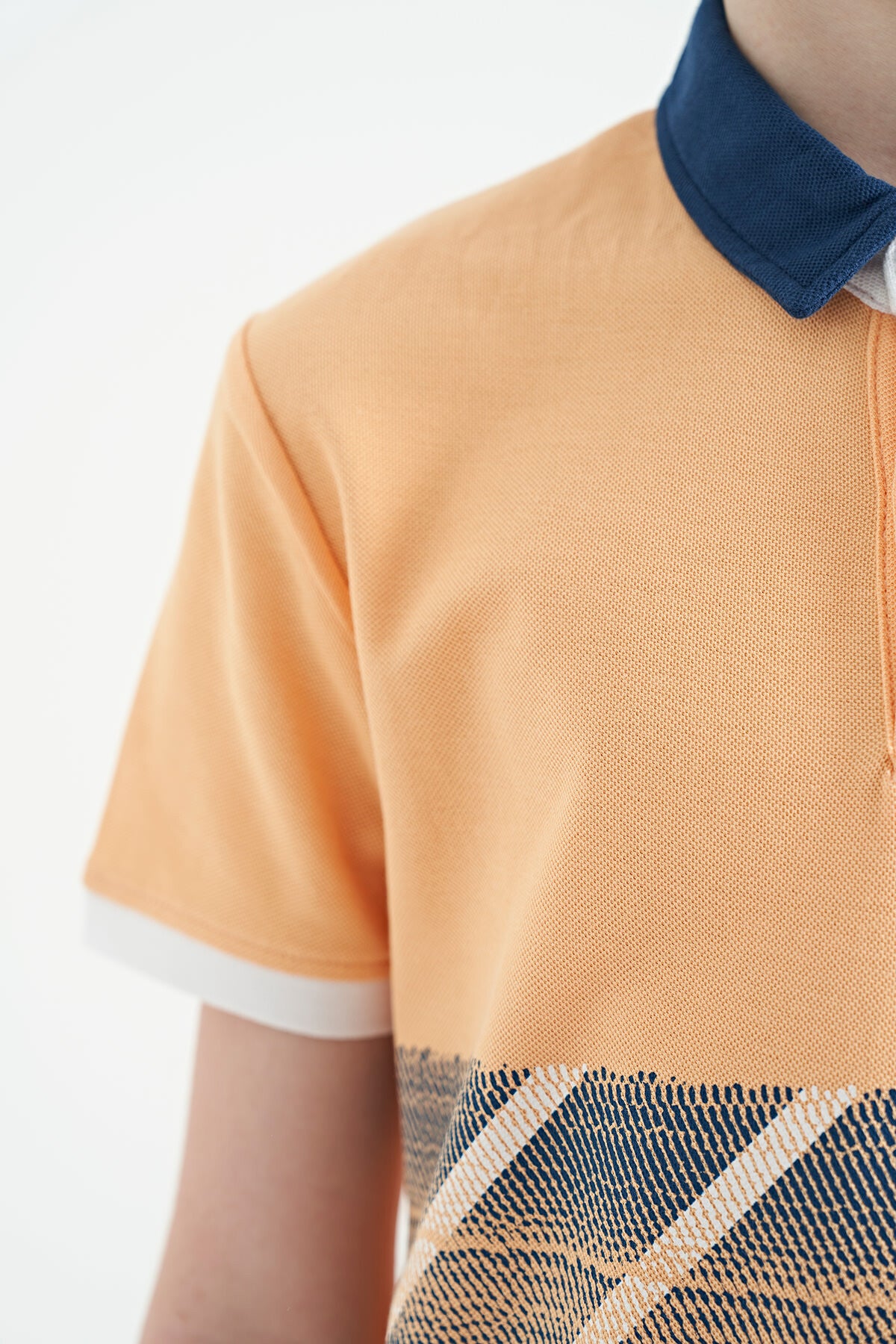 Melon Inside Print Detailed Polo Collar Standard Fit Boys T-Shirt - 11094