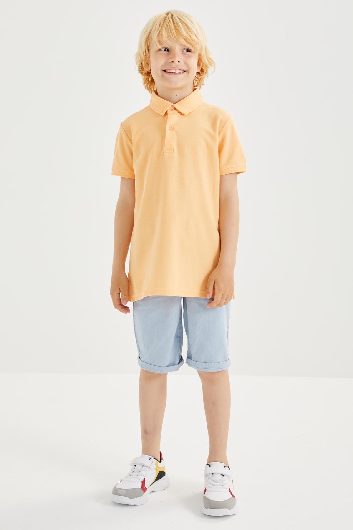 Classic Short Sleeve Polo Collar Boys' T-Shirt - 10962
