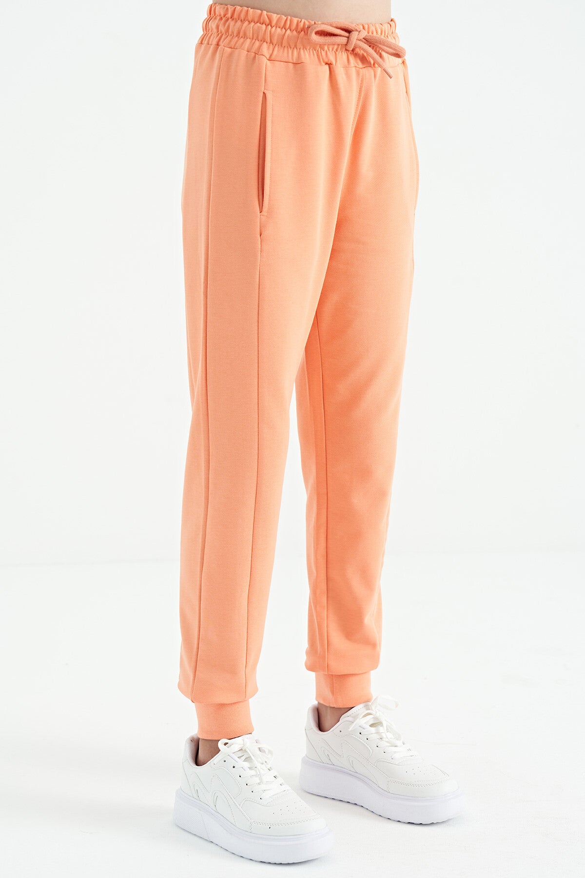 Melon Inner Side Lettering Embroidered Laced Standard Fit Jogger Girls Tracksuit Bottom - 75123