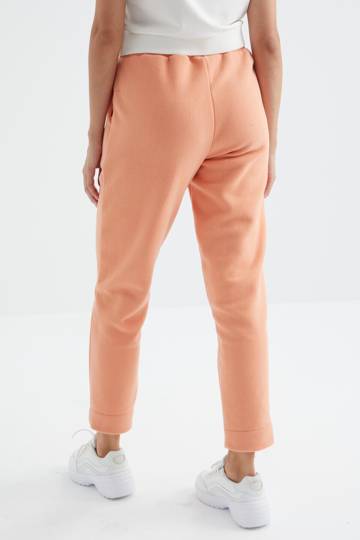 Melon Inner Rise Waist Comfort Fit Wide Leg Pocketed Women's Fleece Tracksuit Bottom - 94623