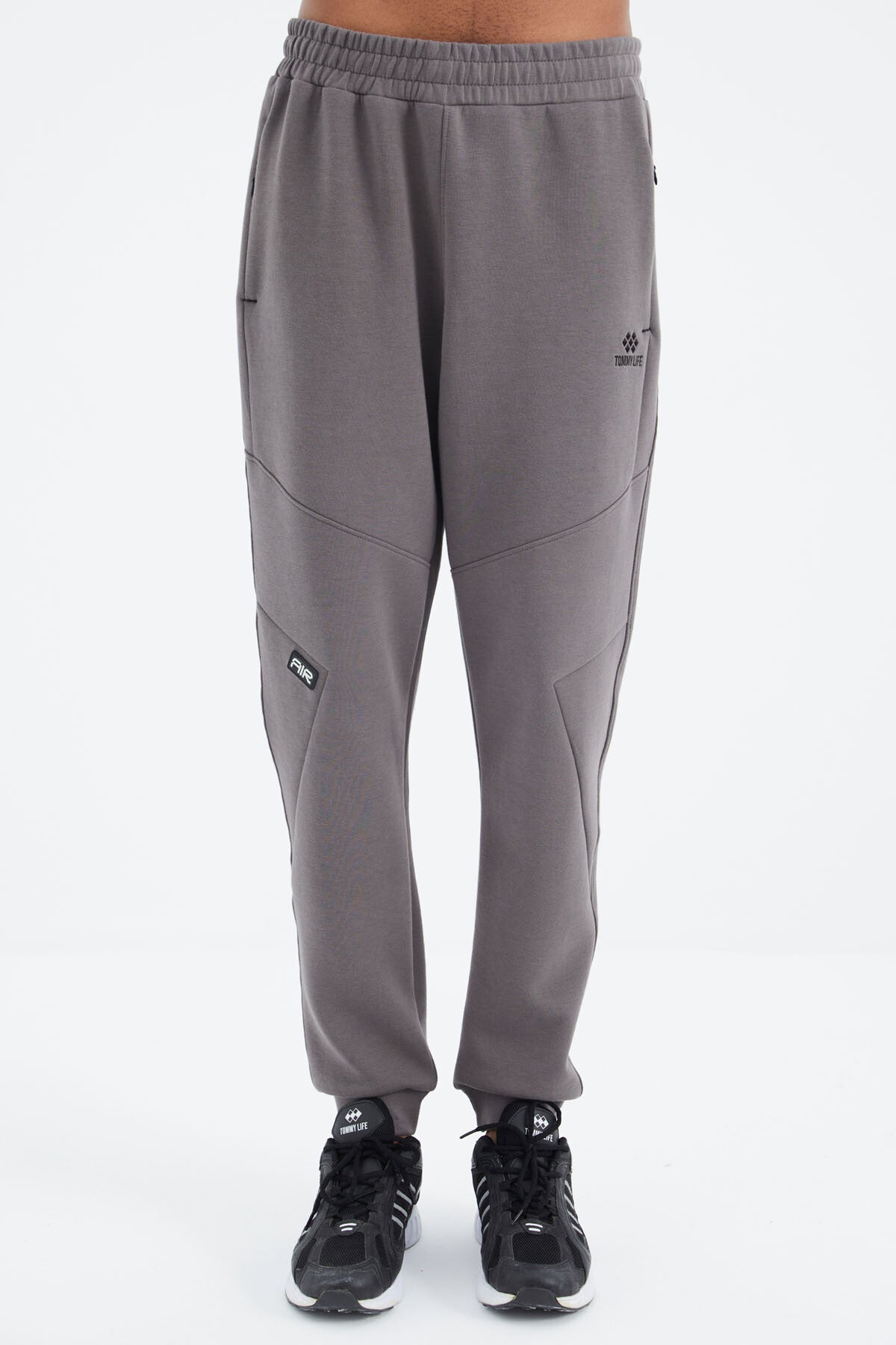 Dark Grey Laced Rib Detailed Relax Fit Men's Tracksuit Bottom - 82100
