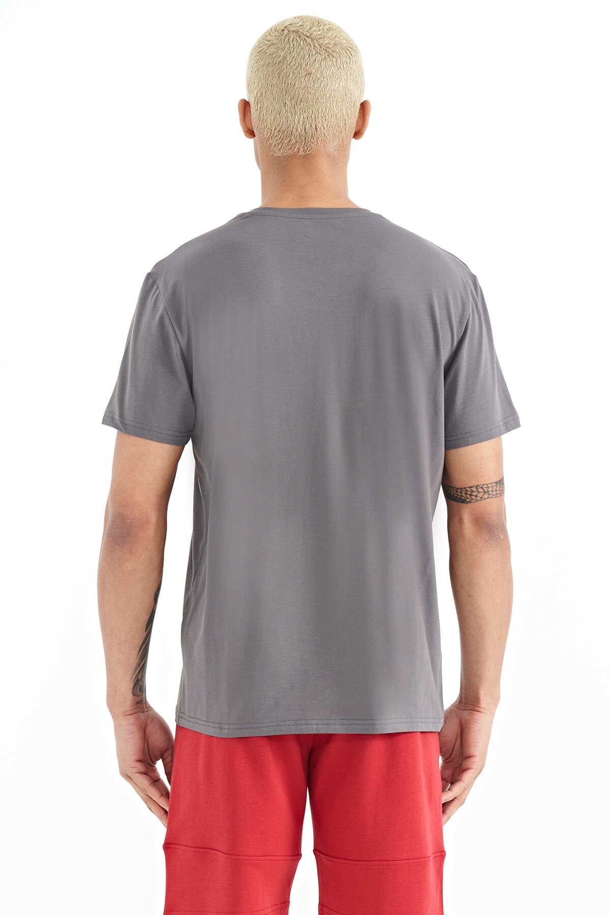 Stew Dark Gray O Collar Men's T-Shirt - 88229