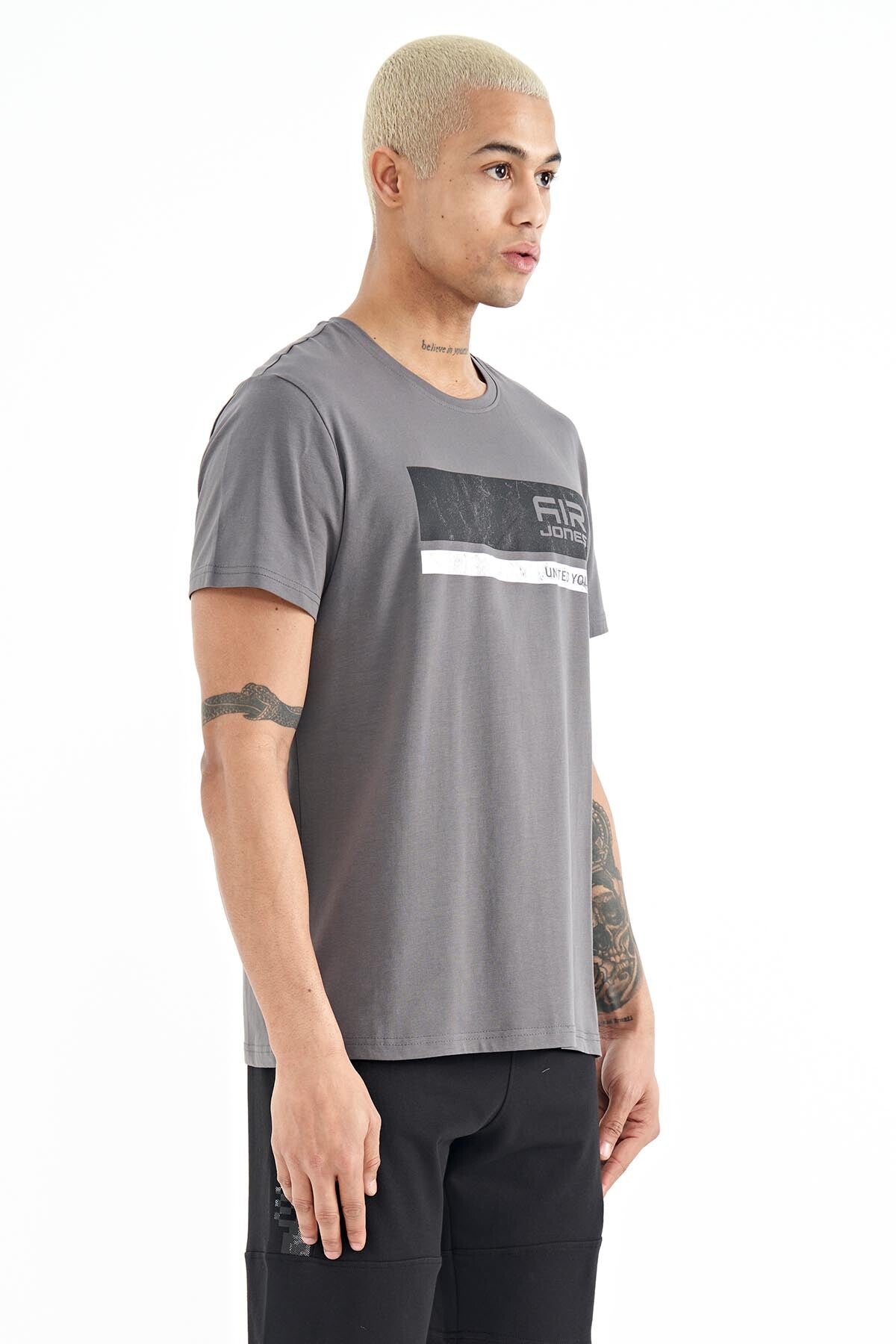 Luke Grey O Collar Men's T-Shirt - 88221