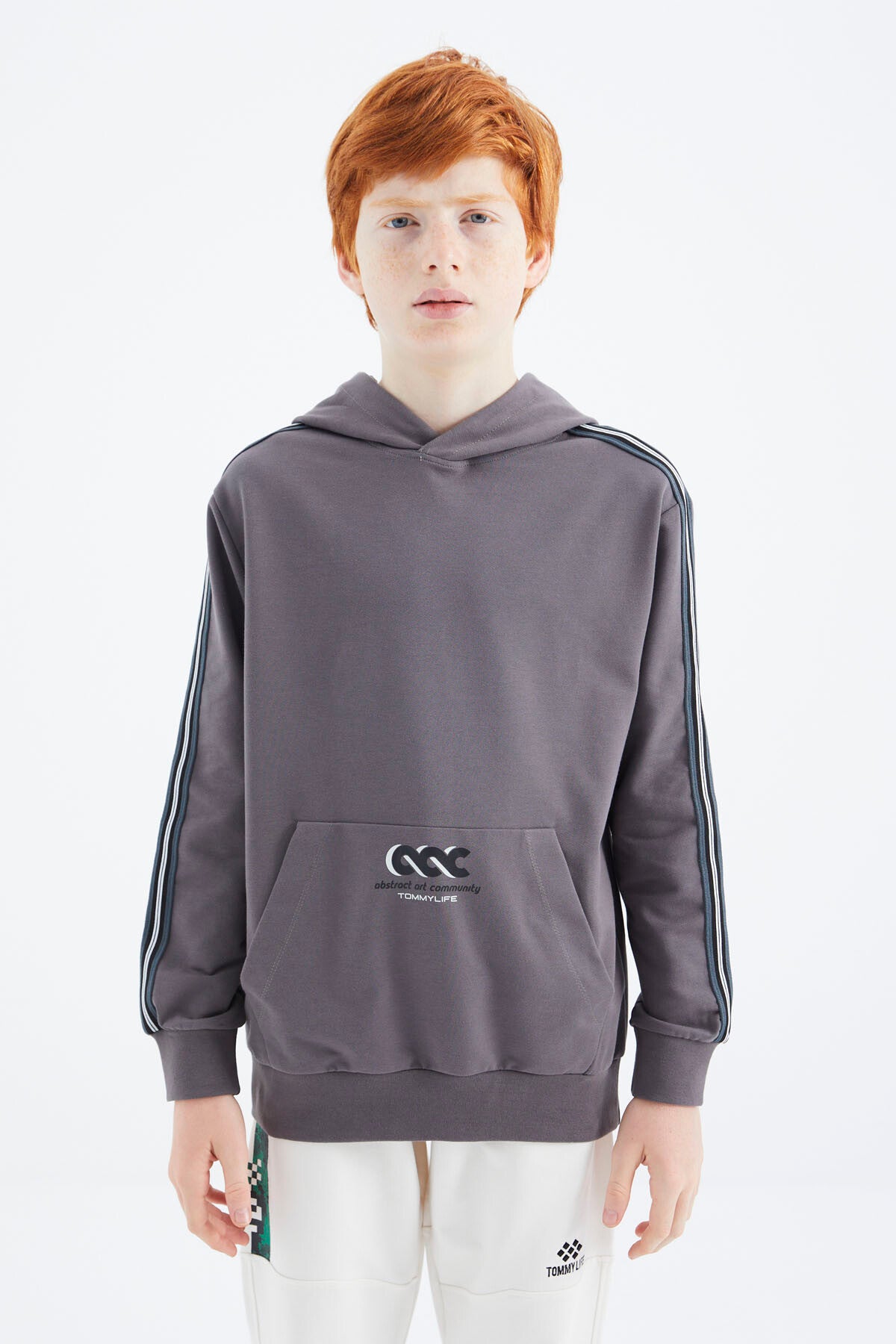 Dark Grey Kangaroo Pocket Boys' Sweatshirt - 11176