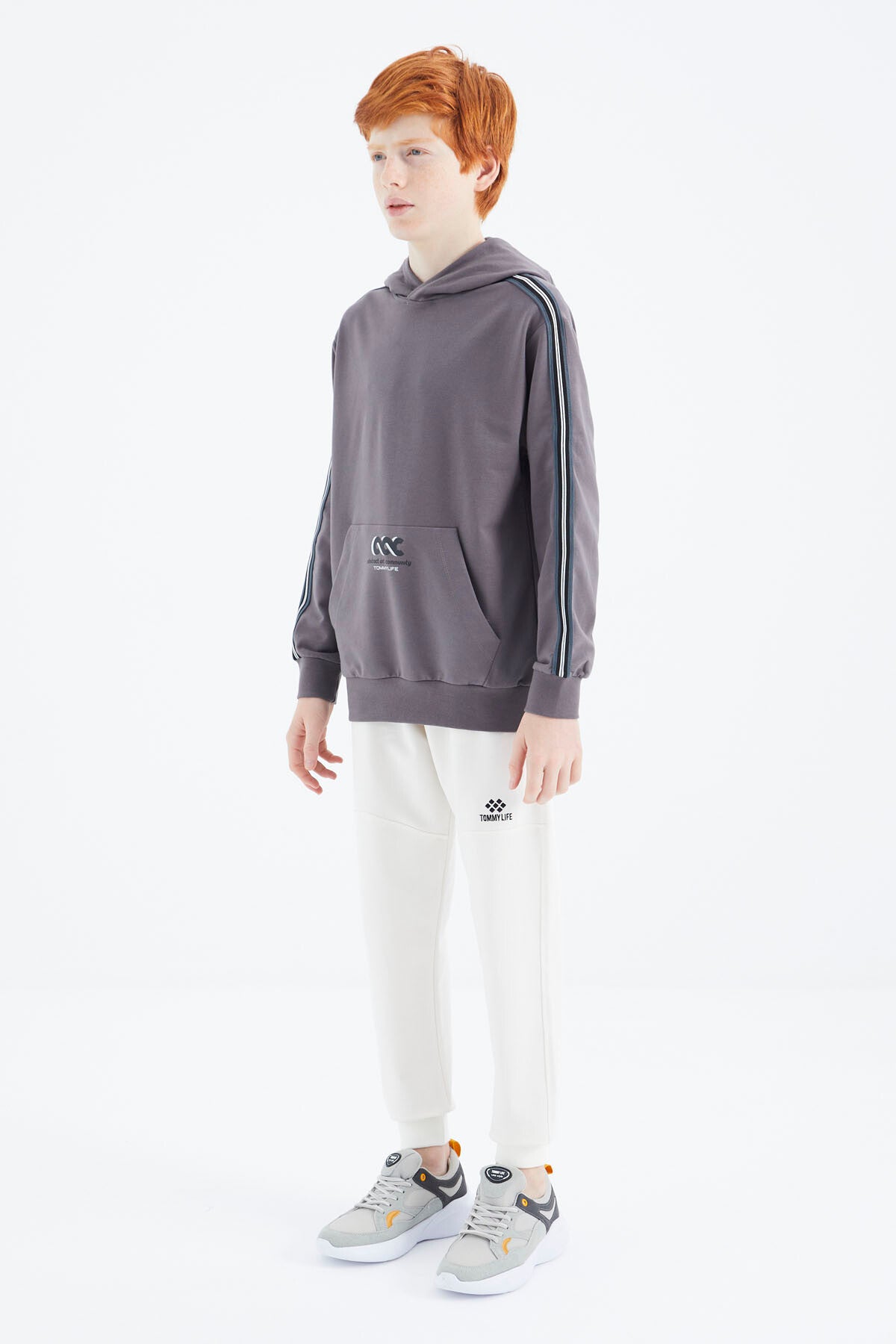 Dark Grey Kangaroo Pocket Boys' Sweatshirt - 11176