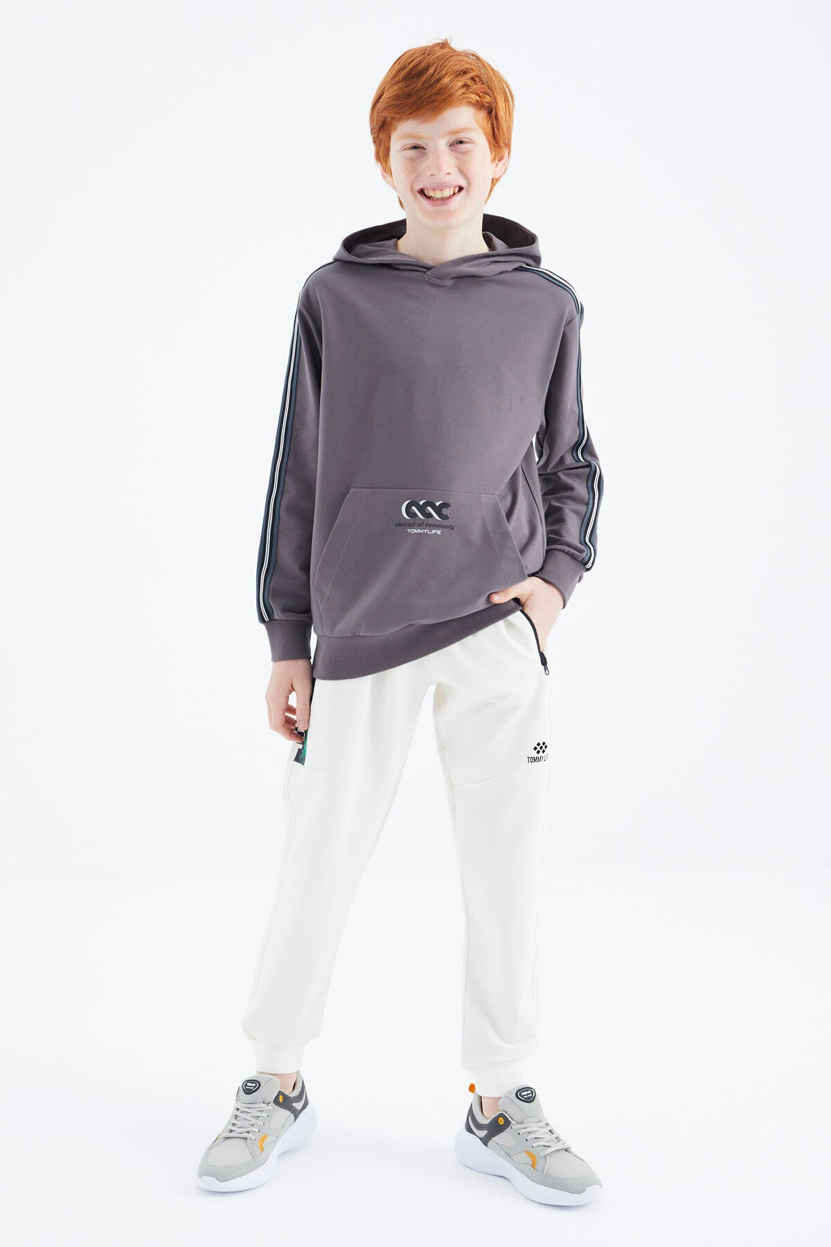 Dark Grey Kangaroo Pocket Boys' Sweatshirt - 11176