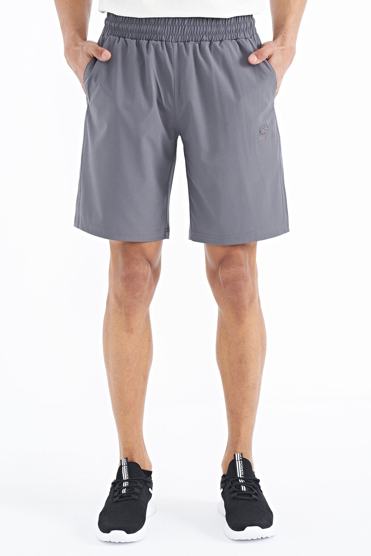 Dark Gray Side Pocket Detailed Elastane Men's Shorts - 81238