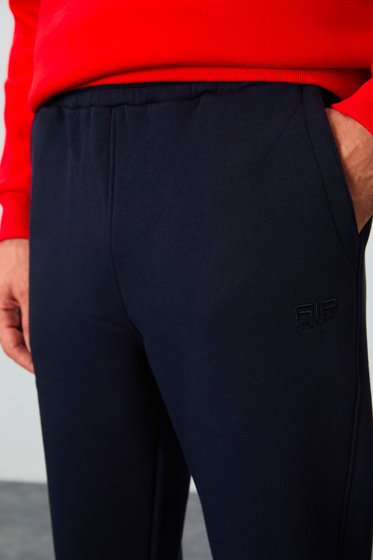 Colin Navy Blue Striped Men's Tracksuit Bottom - 84941