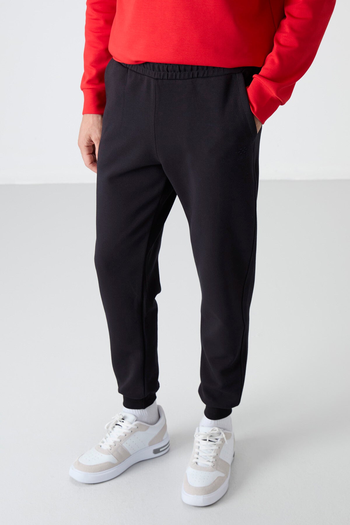 Navy Blue Laced Bottom Leg Men's Tracksuit Bottom - 84999