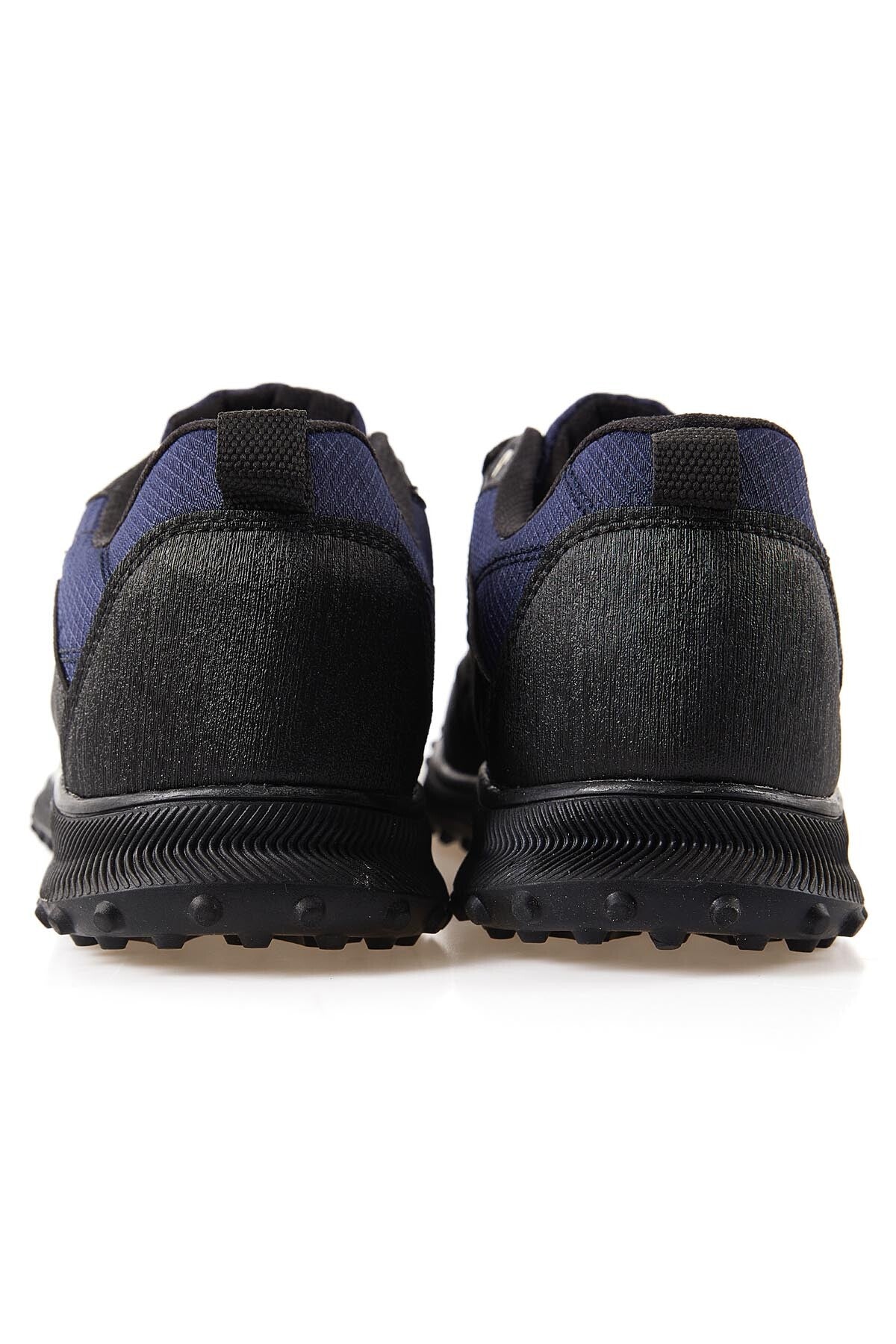 Navy Blue Laced Detail PU Leather Men's Sports Shoes - 89114