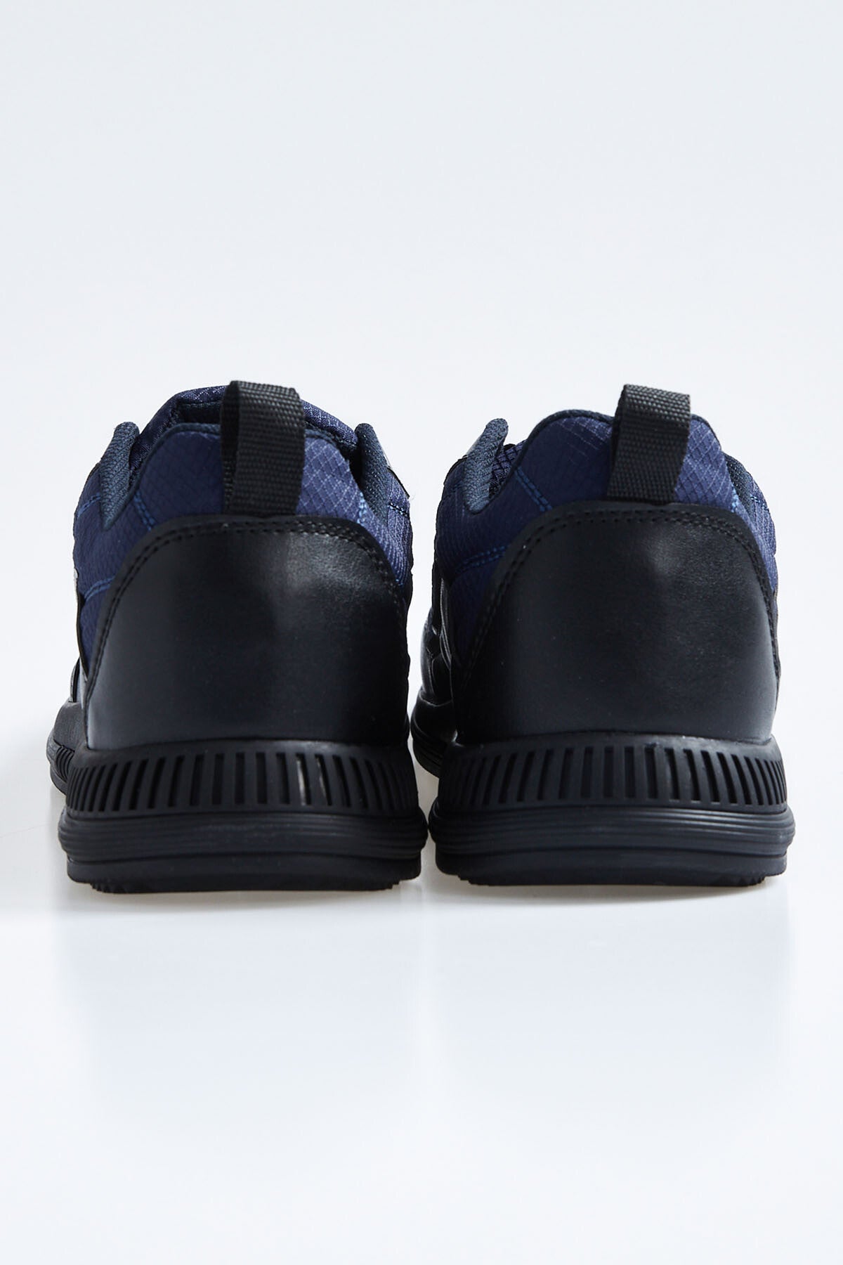 Navy Blue Laced Quilted PU Leather Detailed Men's Sports Shoes - 89096