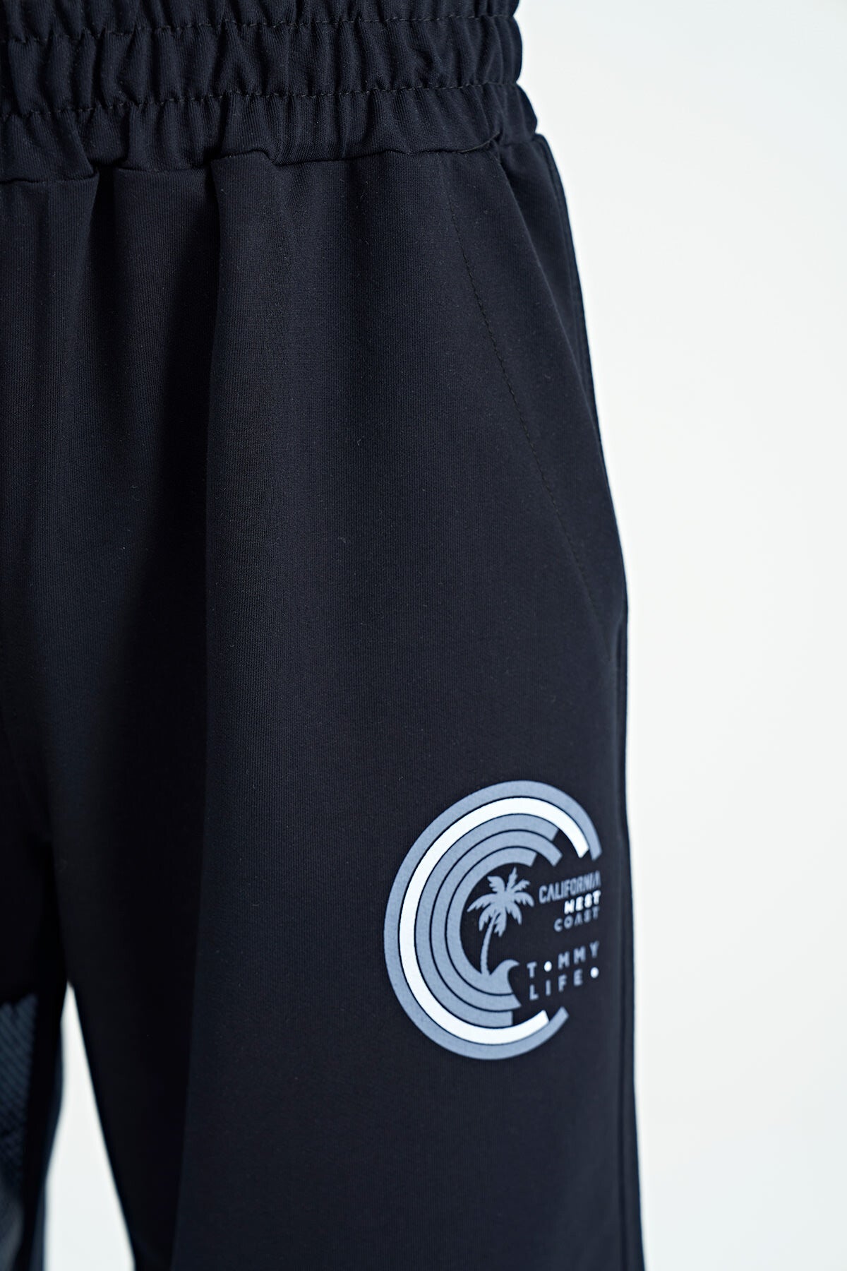 Navy Blue Printed Detailed Laced Standard Fit Boys Shorts - 11125
