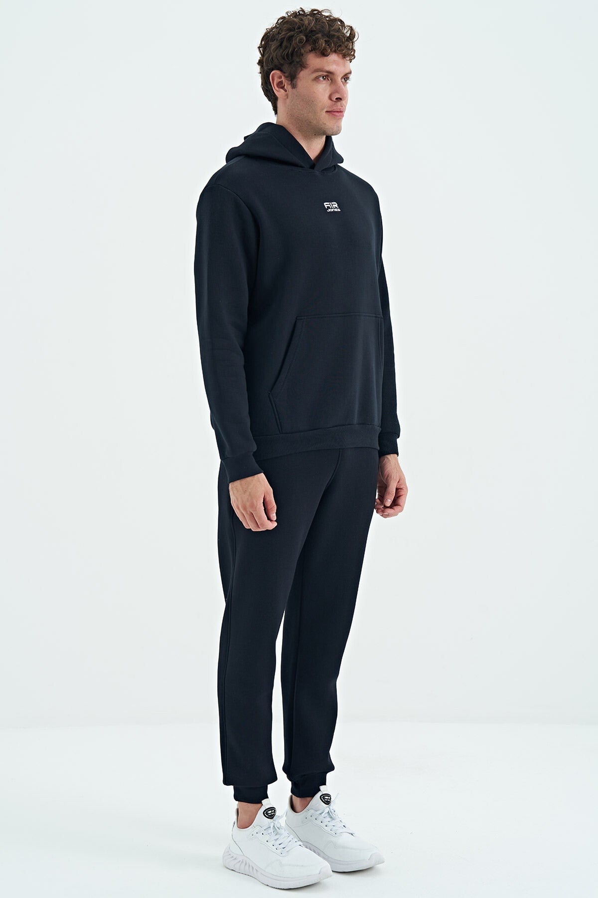 Navy Blue Men's Hooded Sweatshirt - 88138