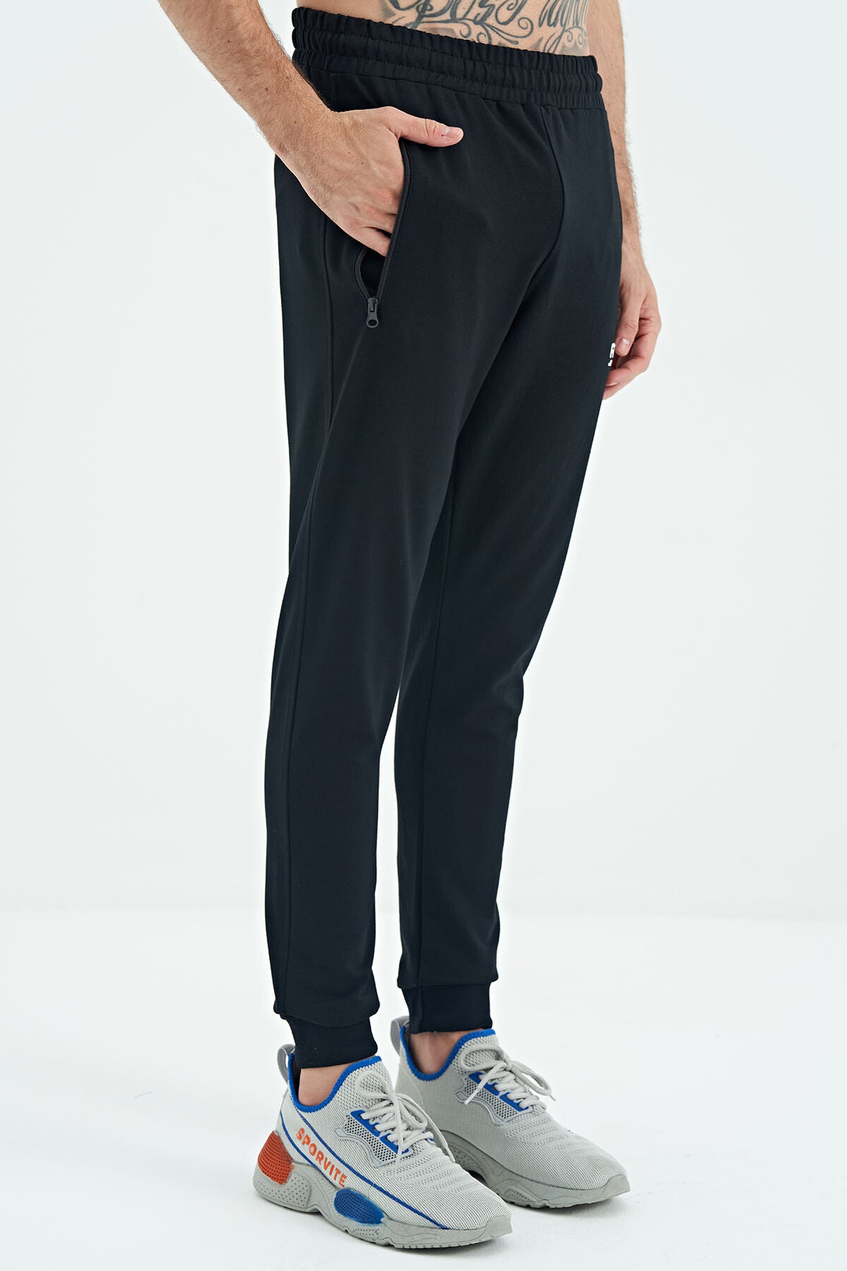 Navy Blue Drawstring Jogger Men's Tracksuit Bottom - 84907