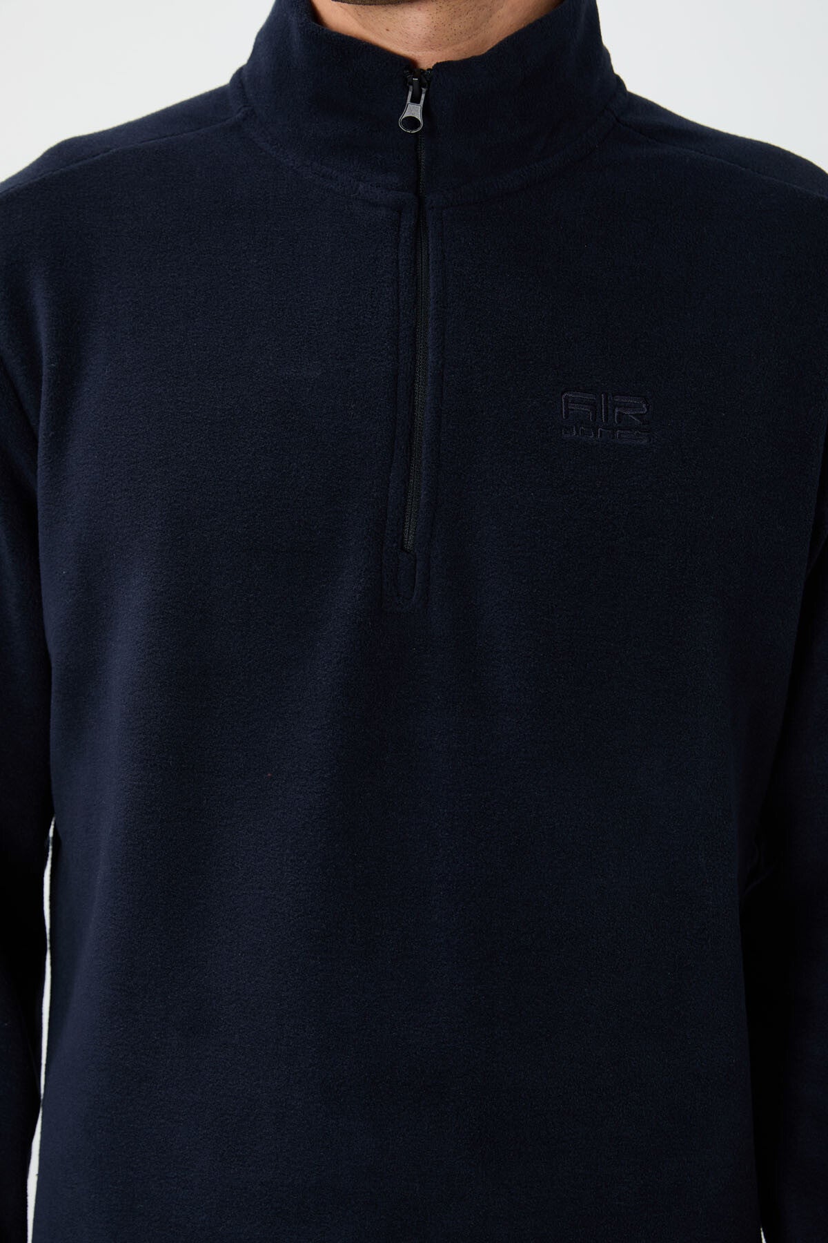 River Navy Blue Stand Collar Men's Fleece Sweatshirt - 88310