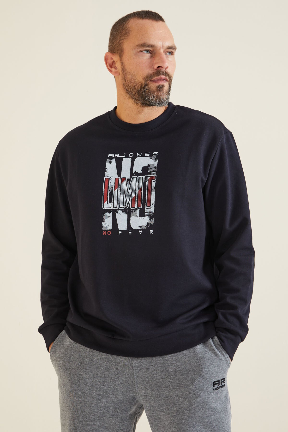 Lindon Navy Blue O Collar Men's Sweatshirt - 88130