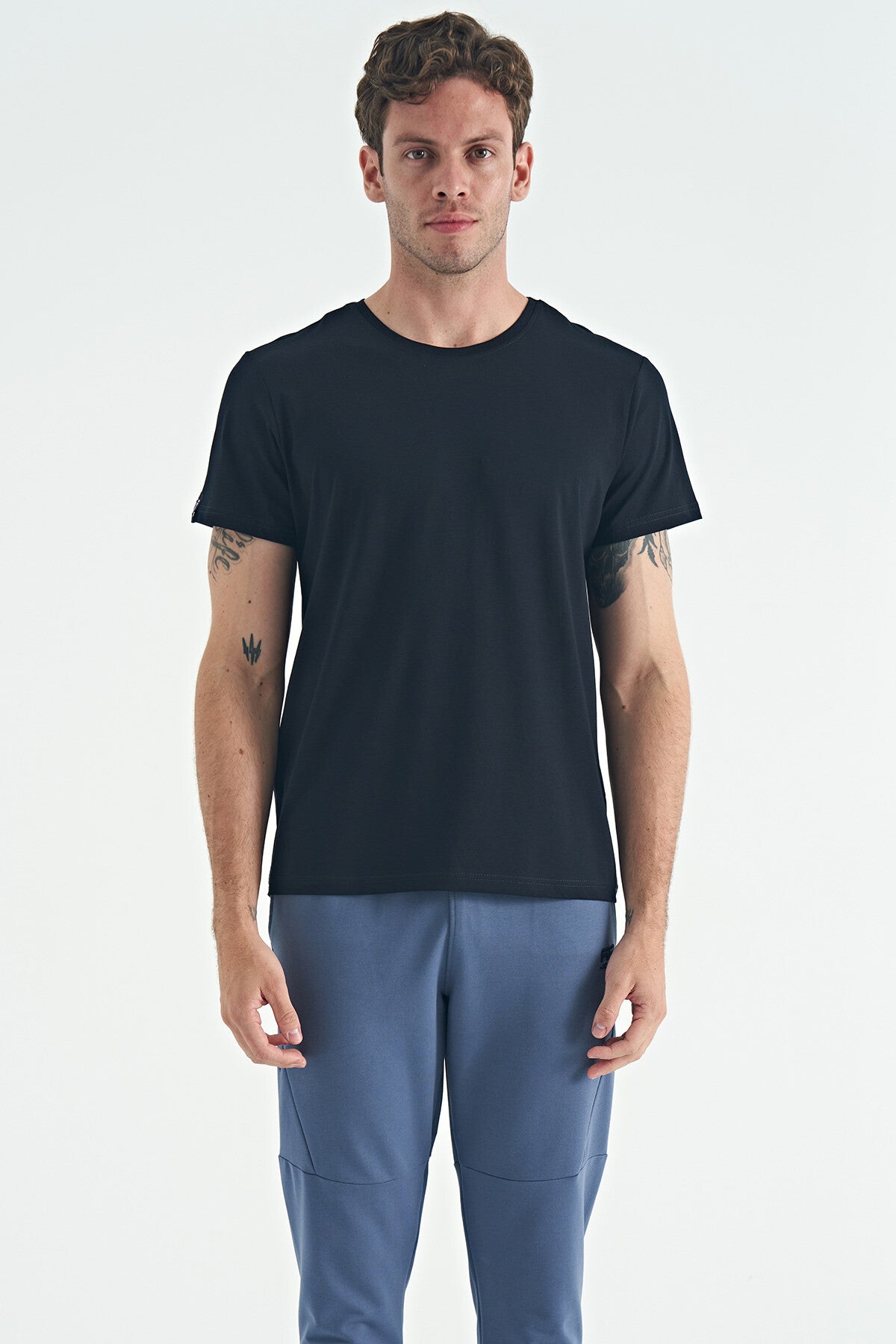 Navy Blue Basic Men's T-Shirt - 88245