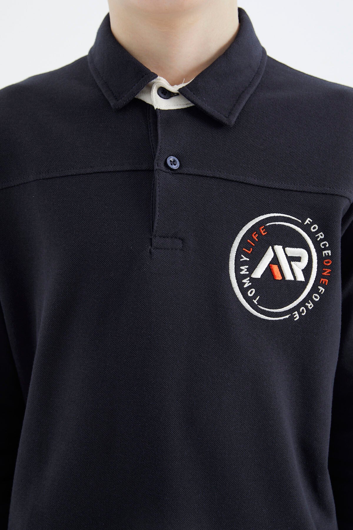 Navy Blue Polo Collar Boys T-Shirt - 11172