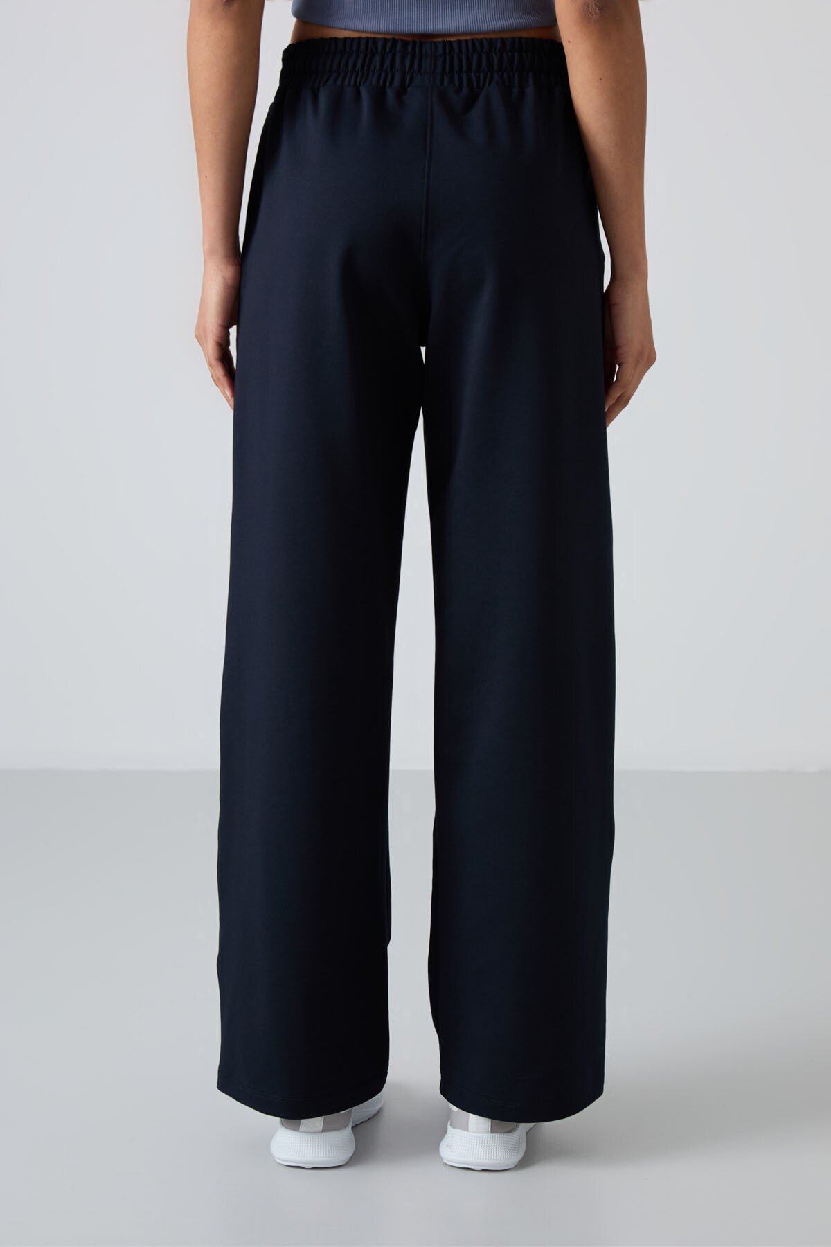 Navy High Waist Comfort Fit Wide Leg Women's Tracksuit Bottom - 94567