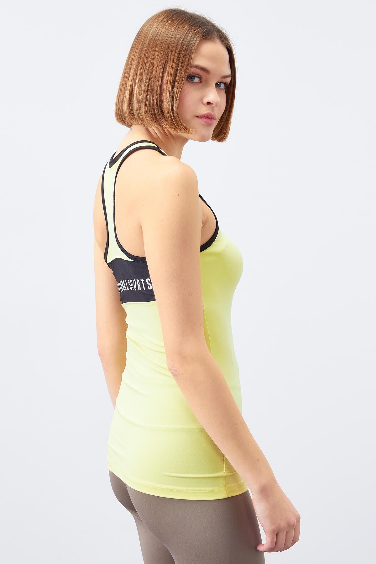 Lemon Back Print Detailed Micro Athlete Singlet 97096