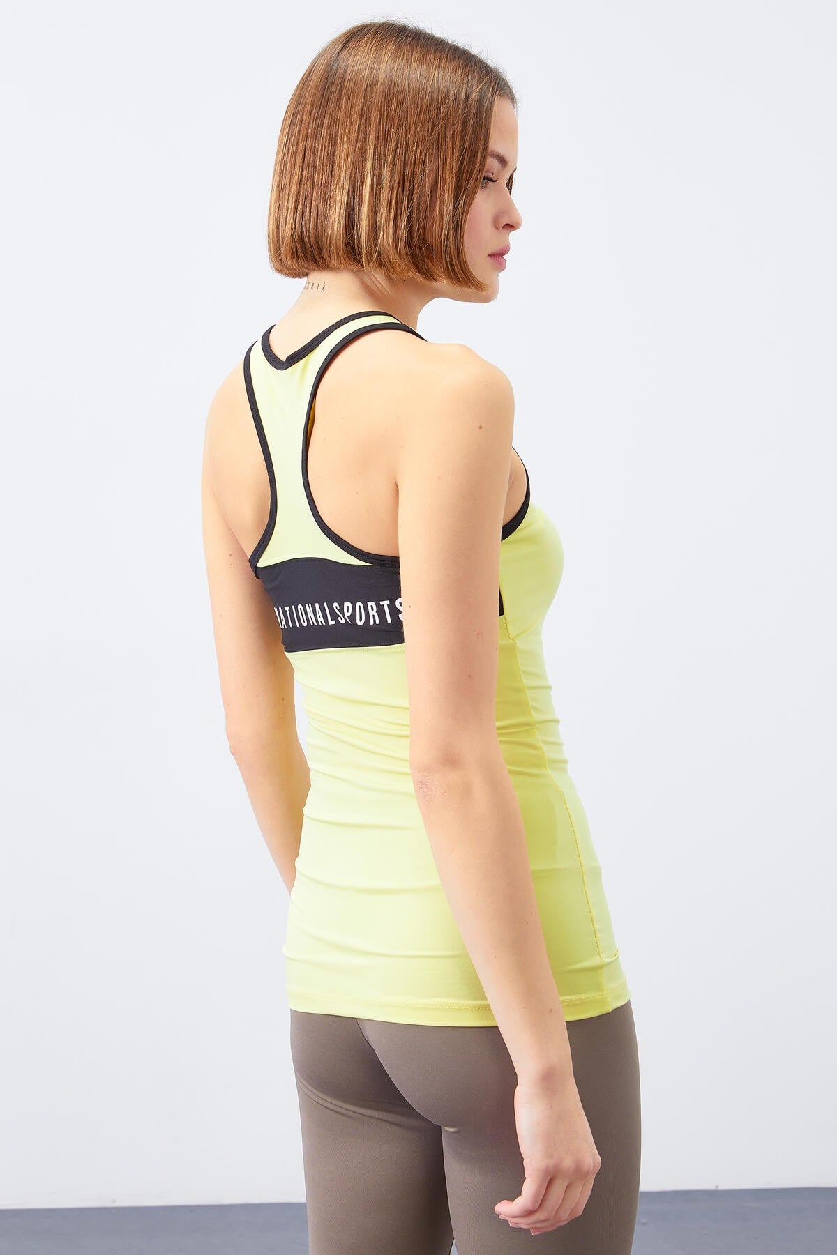 Lemon Back Print Detailed Micro Athlete Singlet 97096