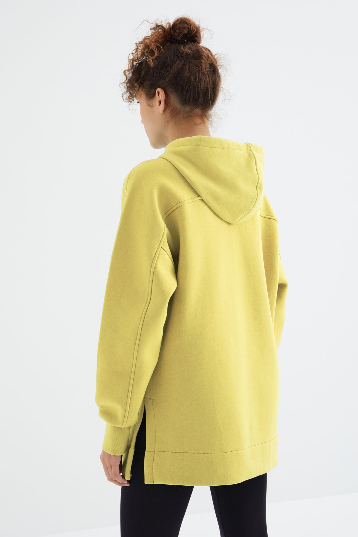Lemon Reglan Basic Hooded Oversize Sweatshirt Tunic - 97242