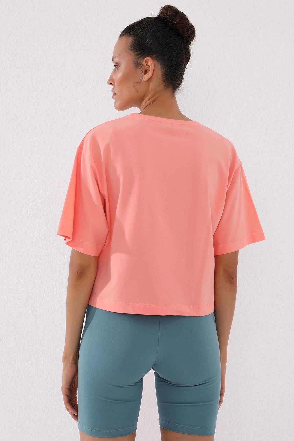 Print Short O Collar Women's Oversize T-Shirt - 97135