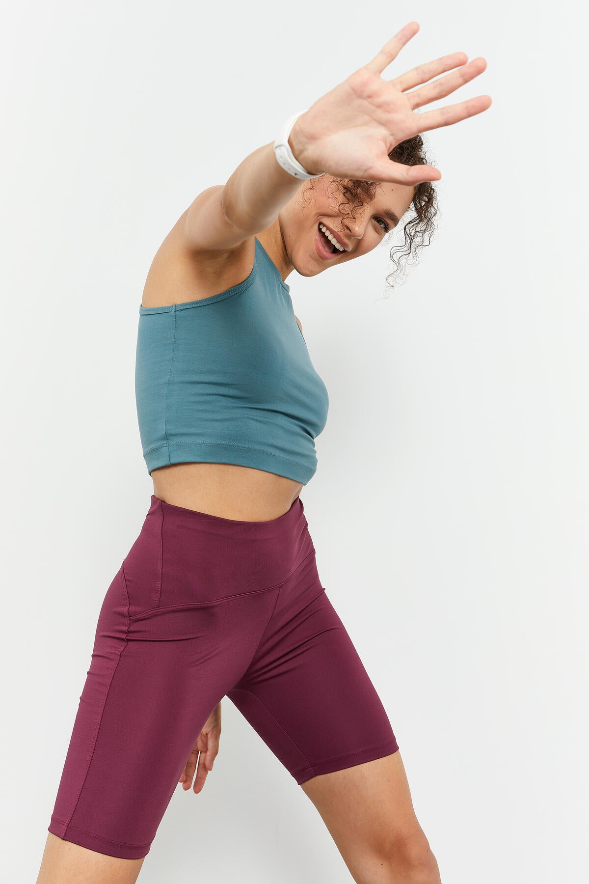 Mint Green Slim Fit Narrow Cut O Neck Women's Crop Top Tank - 97148