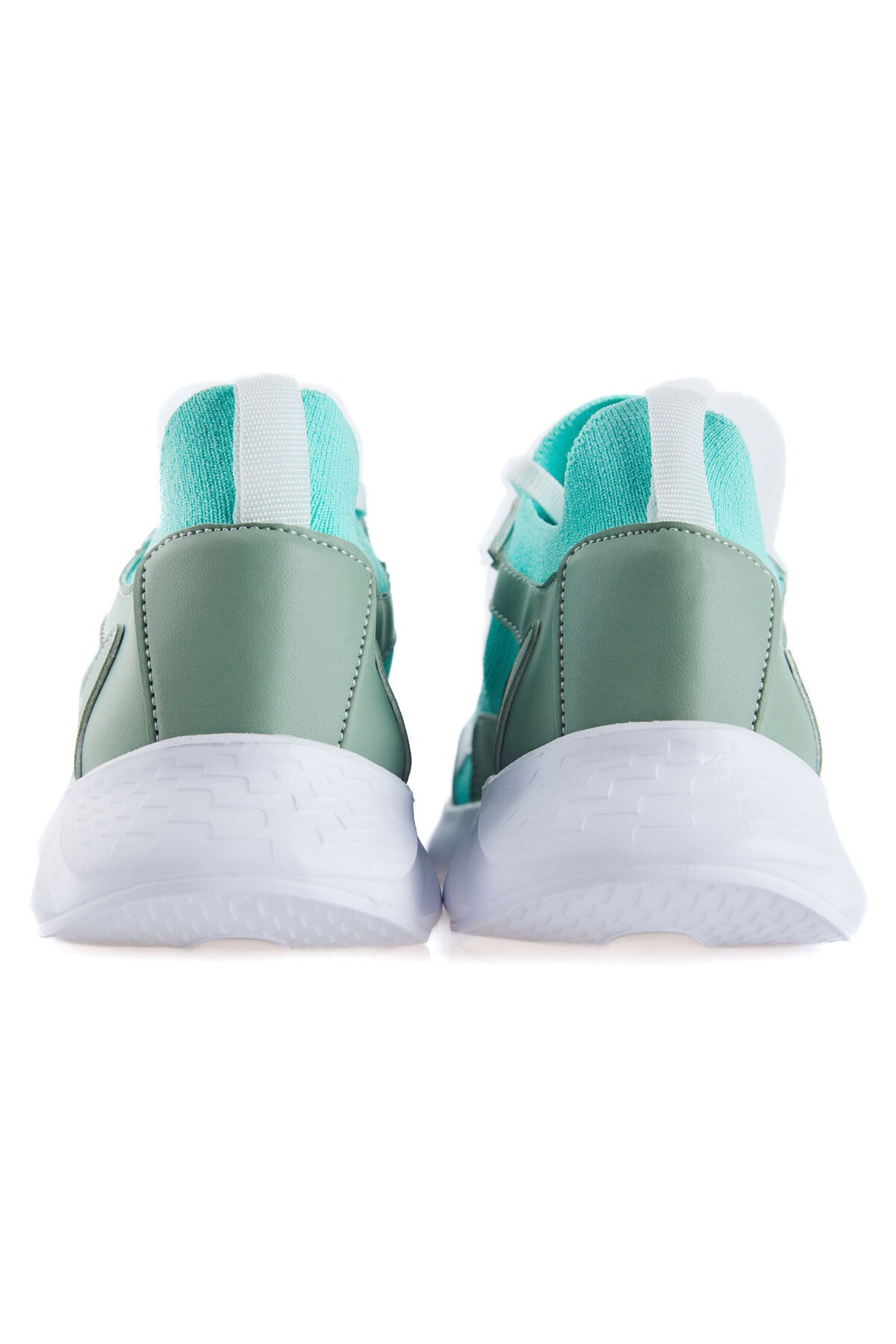 Mint Green High Platform Mesh Detailed Laced Women's Sports Shoes - 89208
