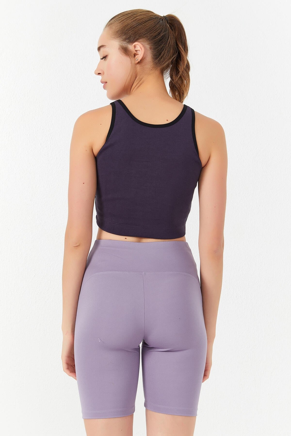 Mor Basic Zero Sleeve Narrow Fit U Collar Women's Crop Top Singlet - 97162