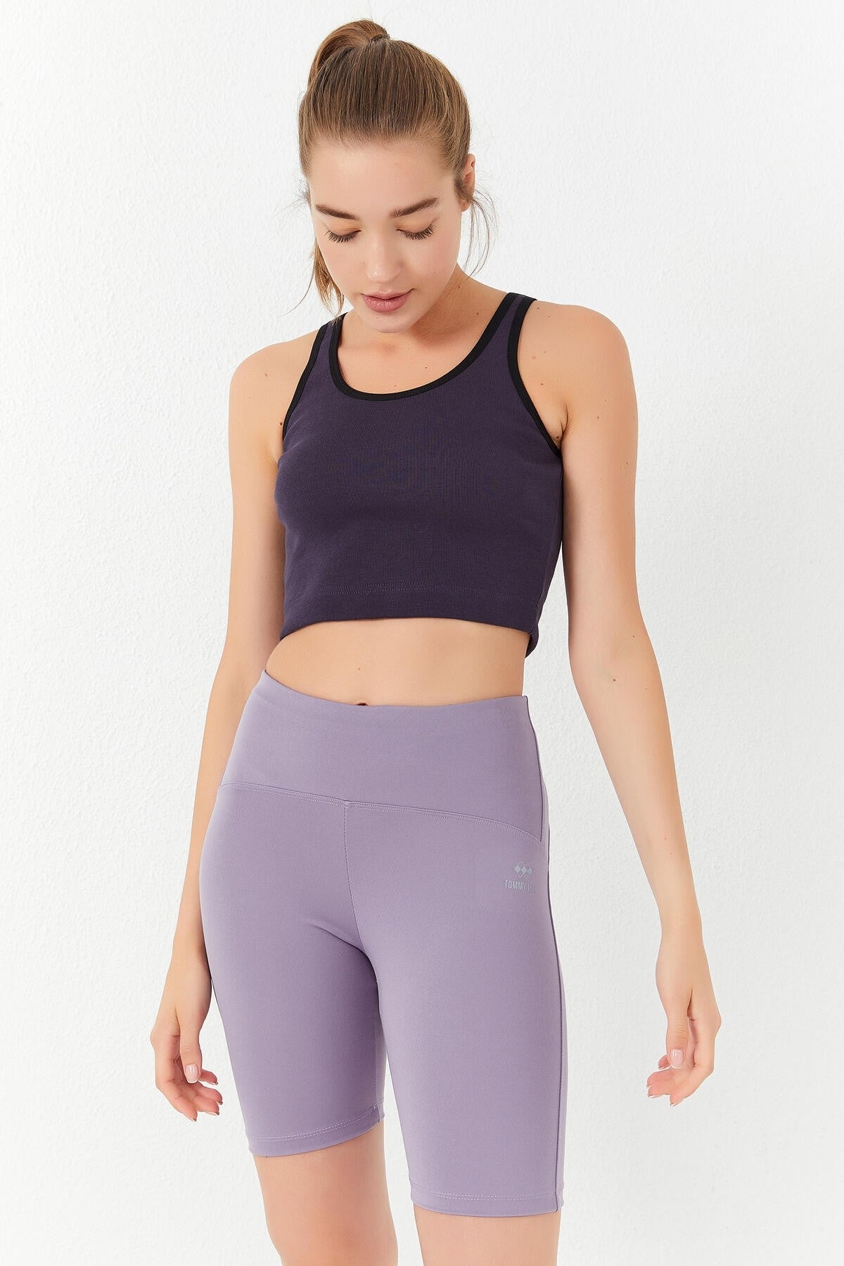 Mor Basic Zero Sleeve Narrow Fit U Collar Women's Crop Top Singlet - 97162